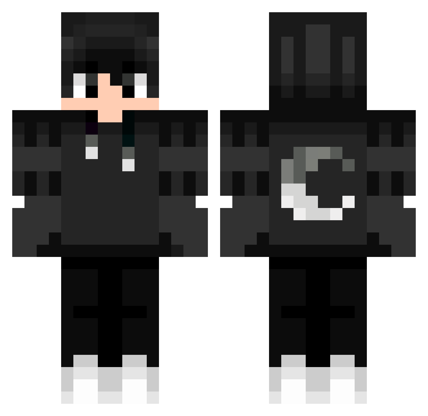 JB0L Minecraft skin, front and back view