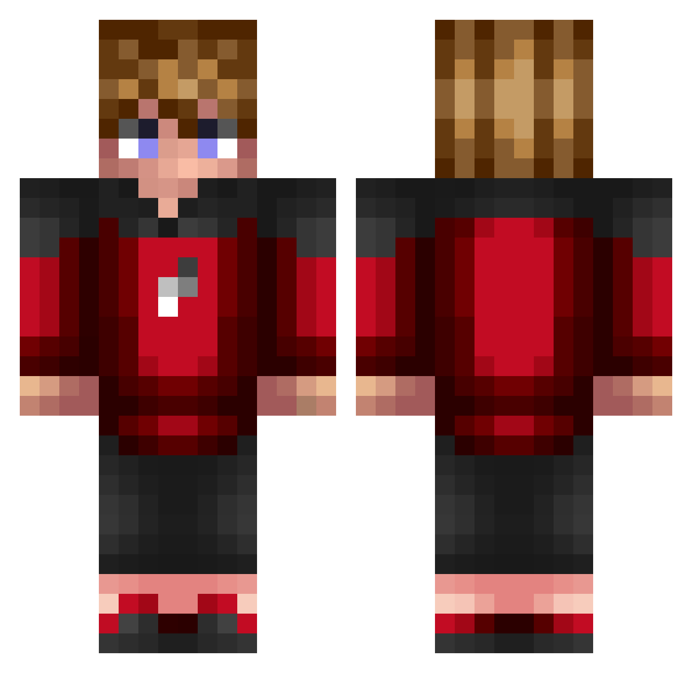 kuschelnder Minecraft skin, front and back view