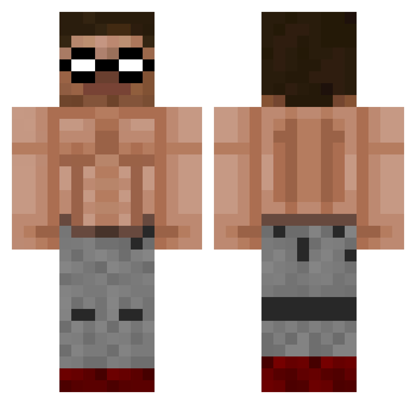 Thomas_et_Moby Minecraft skin, front and back view