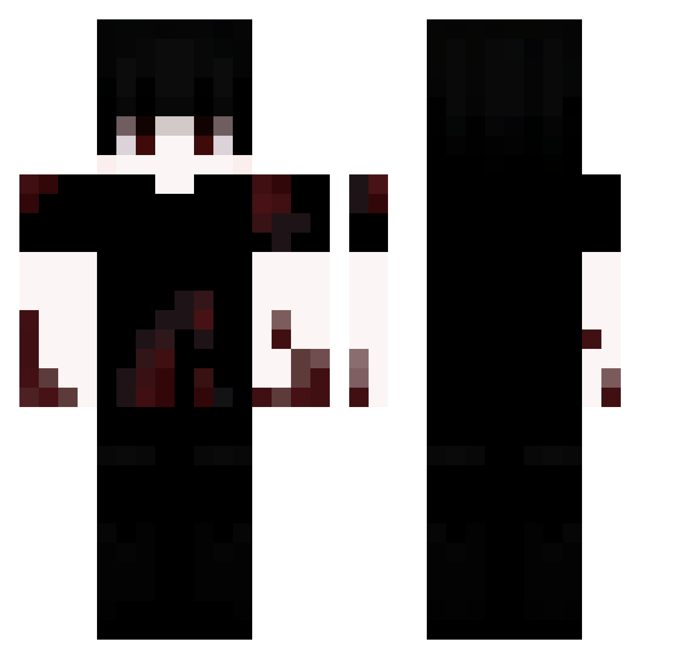 ovrflux Minecraft skin, front and back view