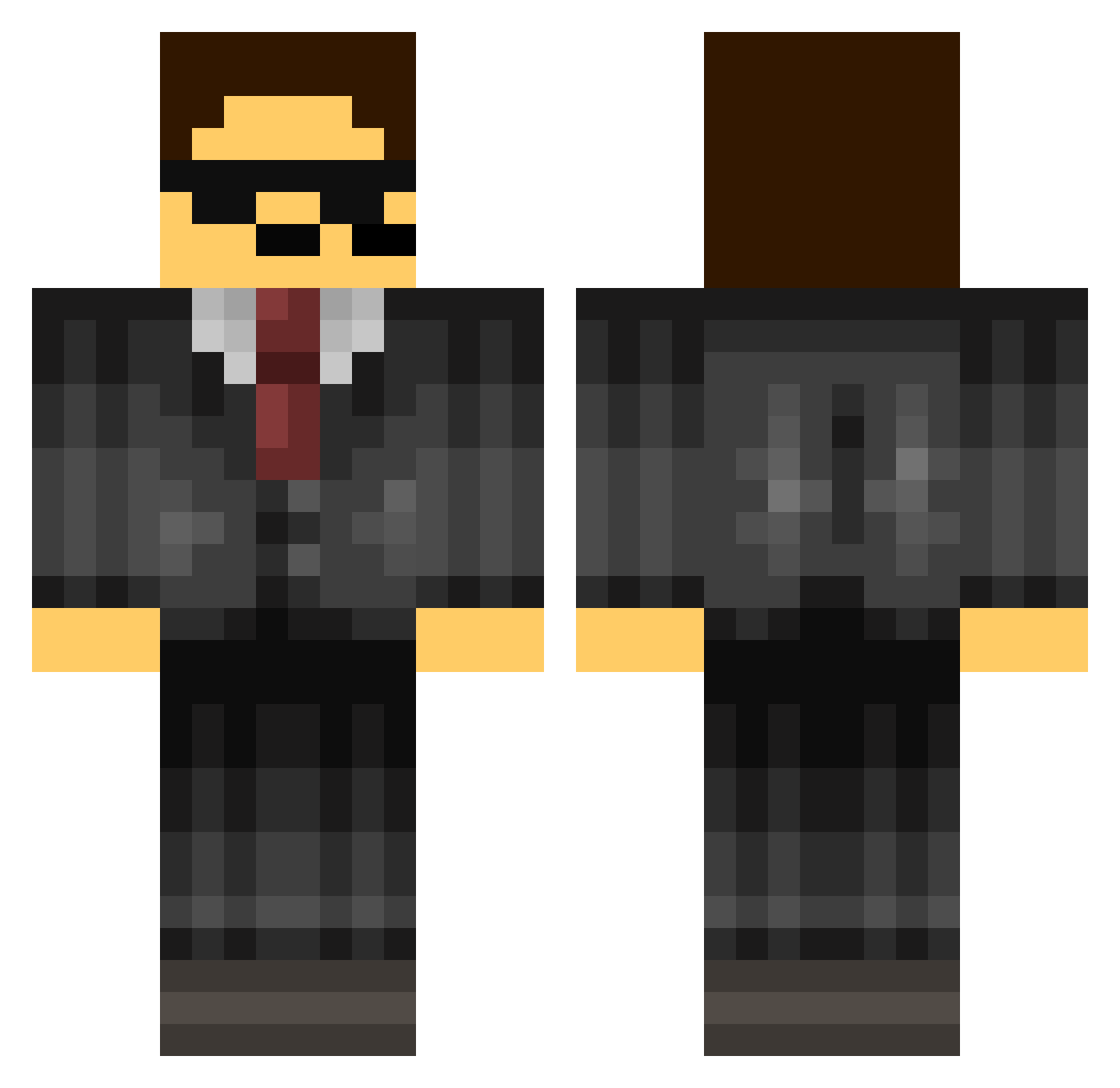 Trustation Minecraft skin, front and back view