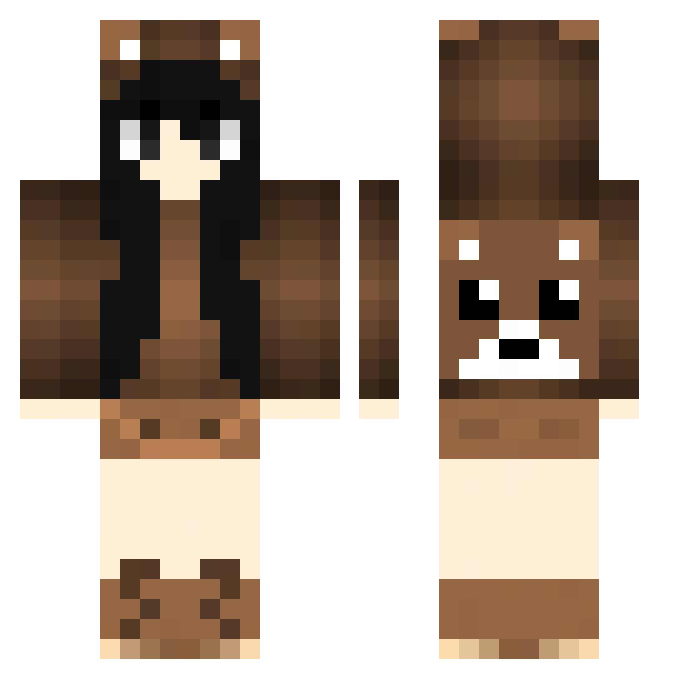 OutTraded Minecraft skin, front and back view
