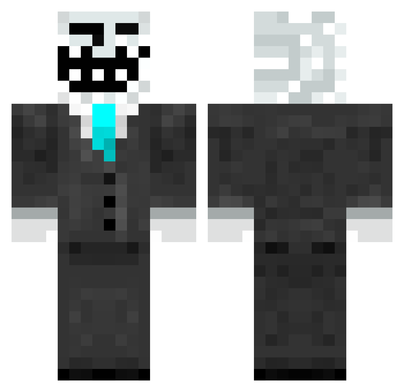 troll7808 Minecraft skin, front and back view