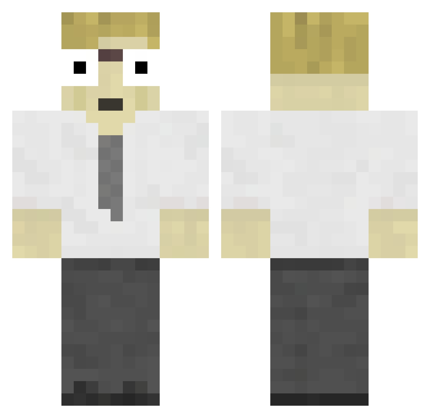 Neubermach Minecraft skin, front and back view