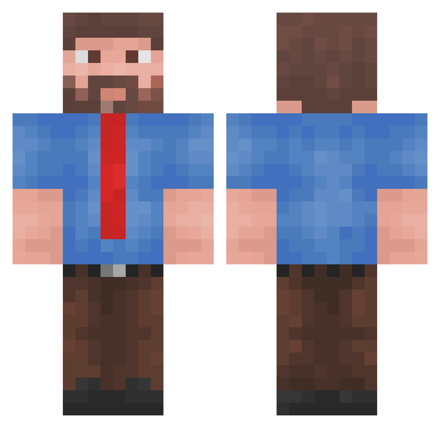 Remene Minecraft skin, front and back view