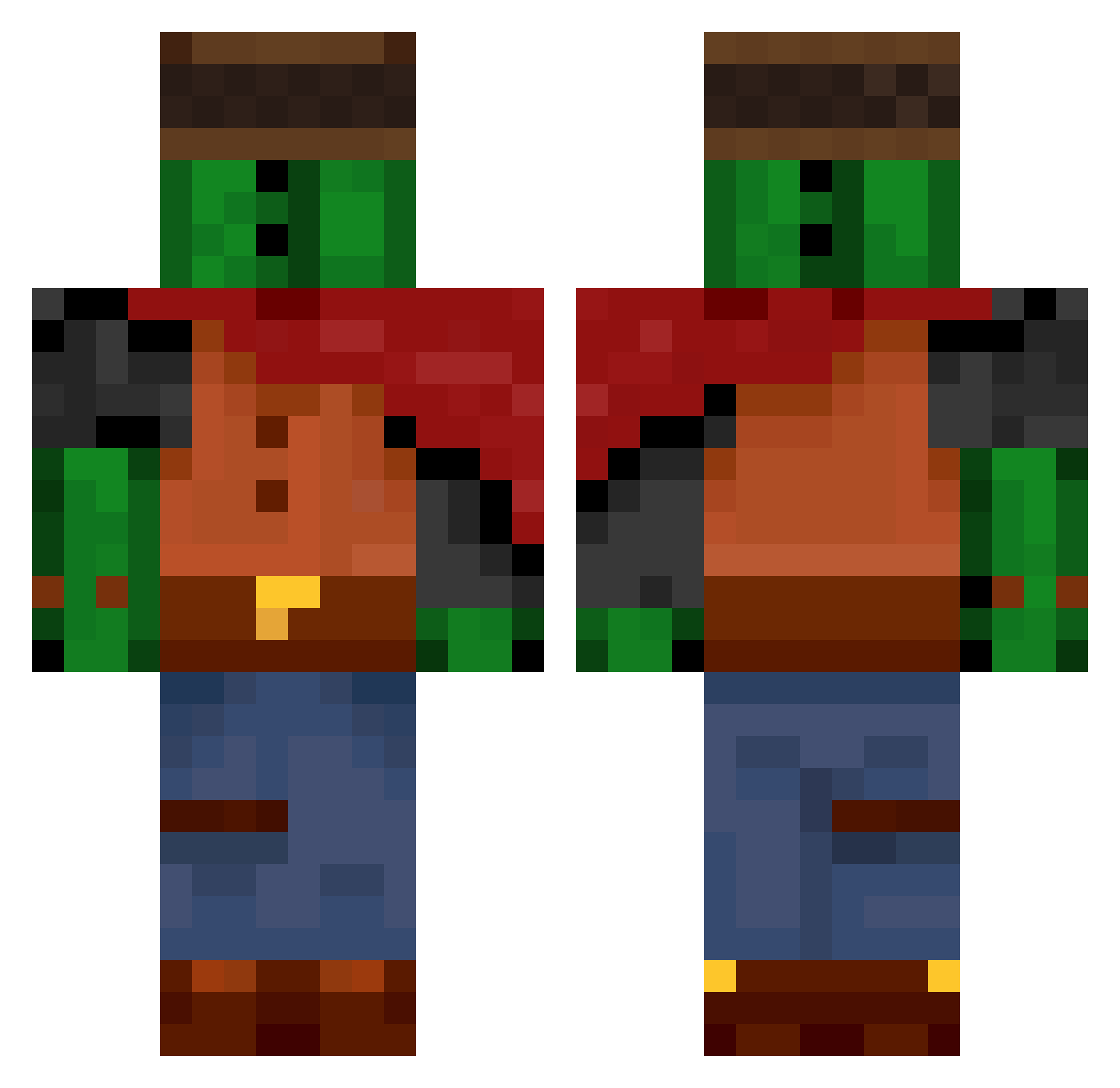 ElioRax Minecraft skin, front and back view