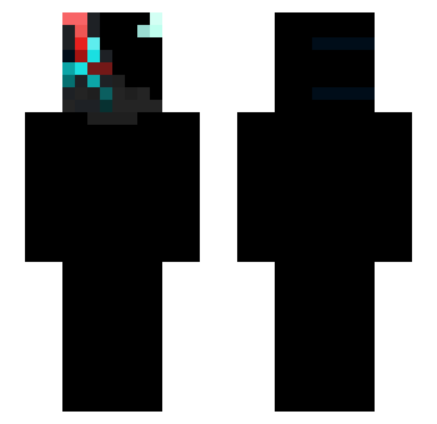 a_non Minecraft skin, front and back view