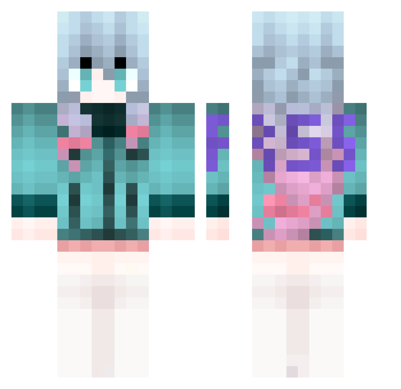 RSSMCRedRockRT Minecraft skin, front and back view