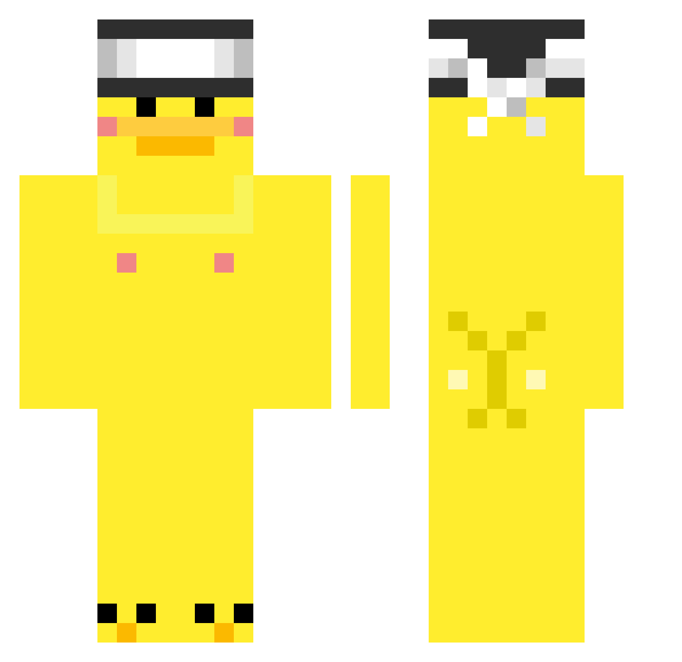 SheCreamin Minecraft skin, front and back view