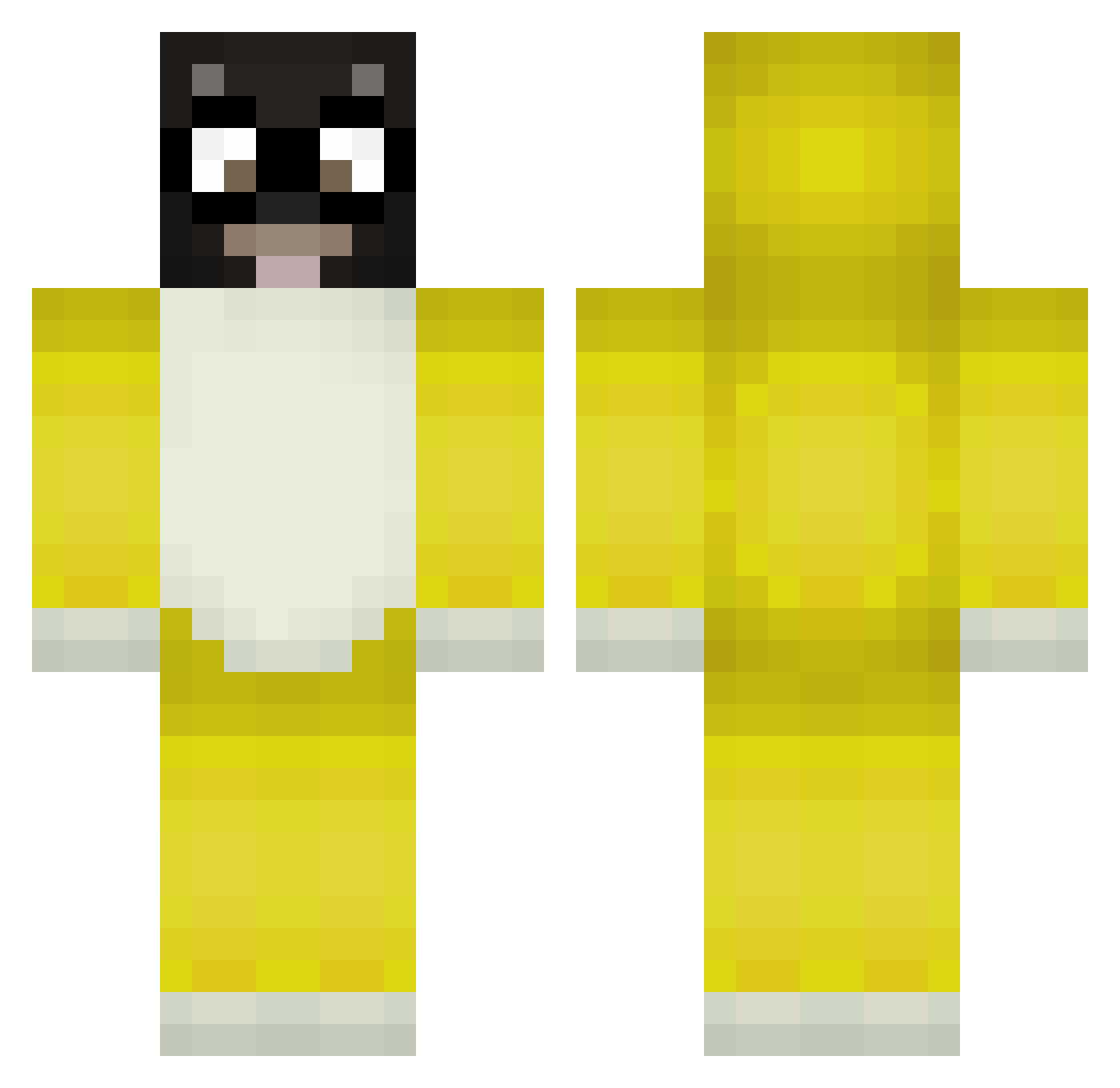 Alfz Minecraft skin, front and back view