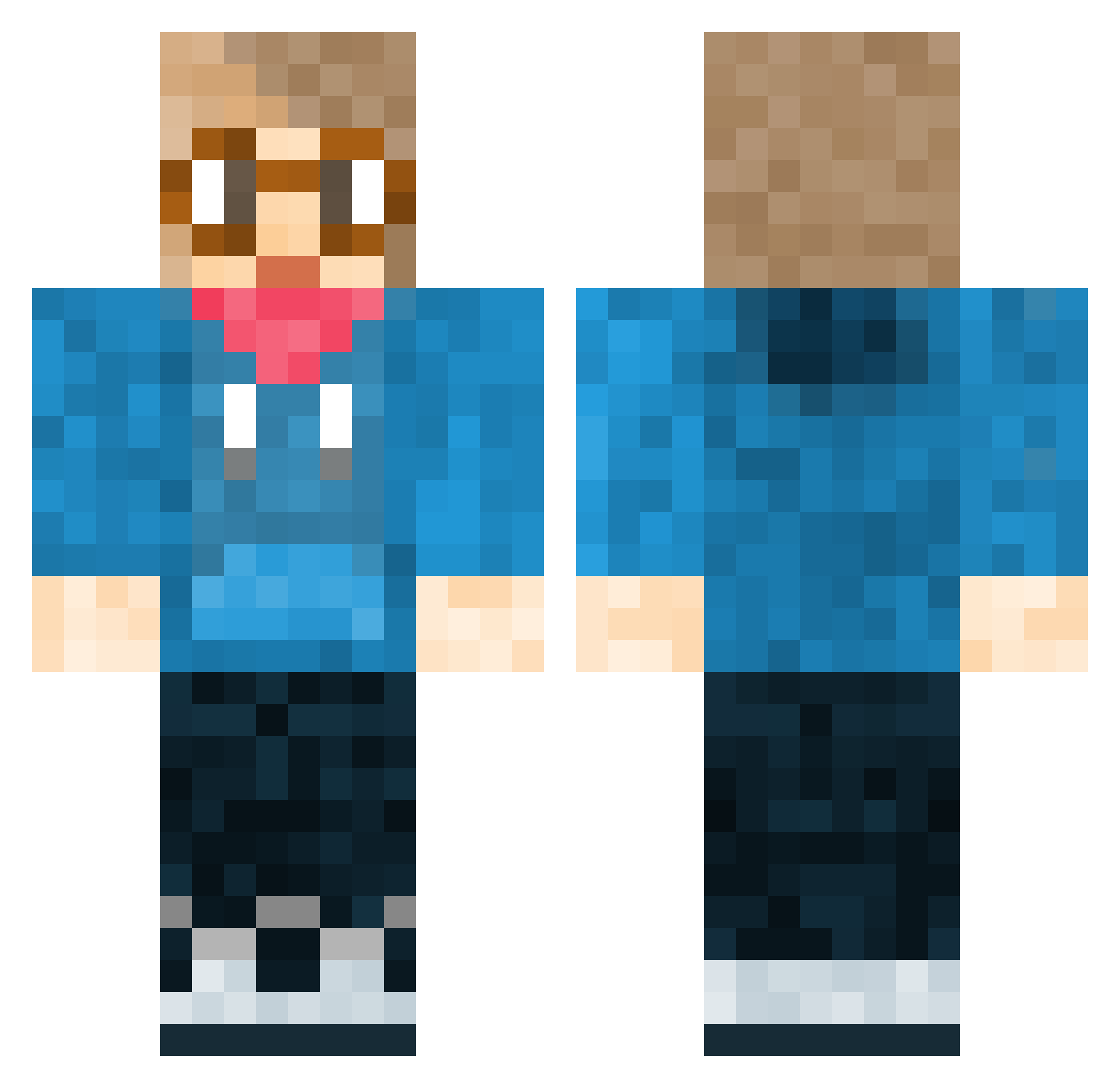 Taelende Minecraft skin, front and back view