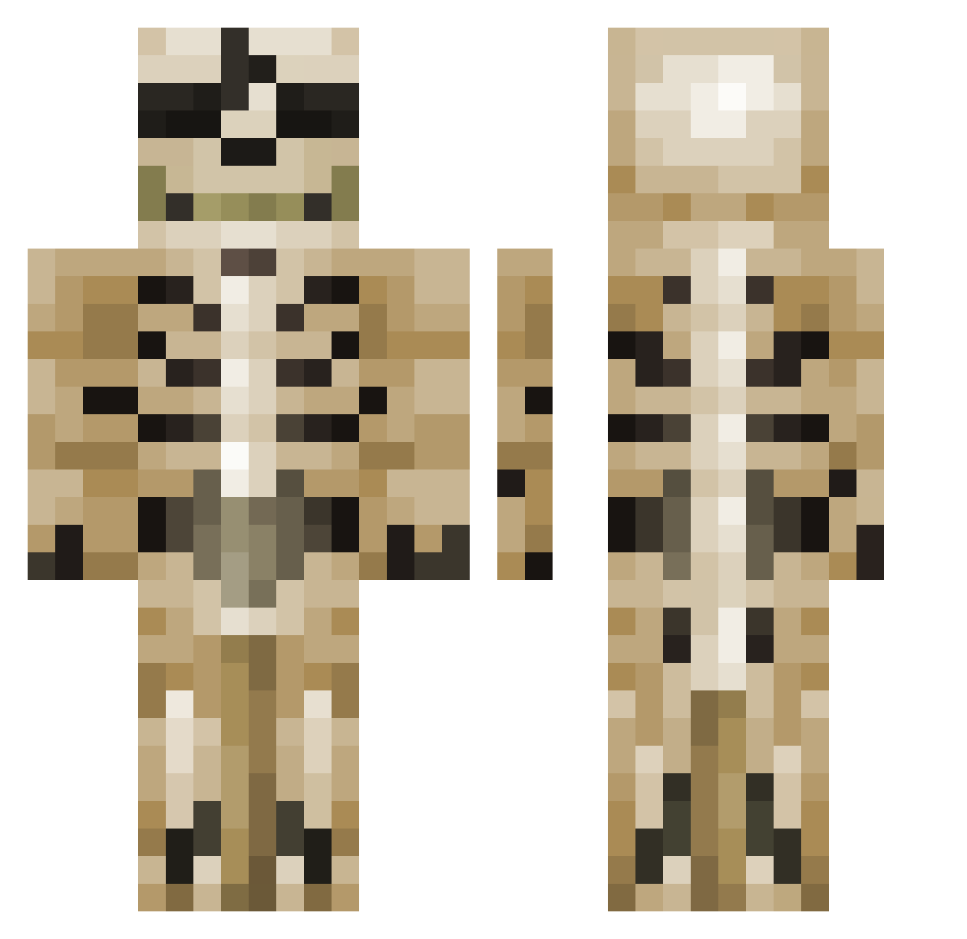 Urzhya Minecraft skin, front and back view