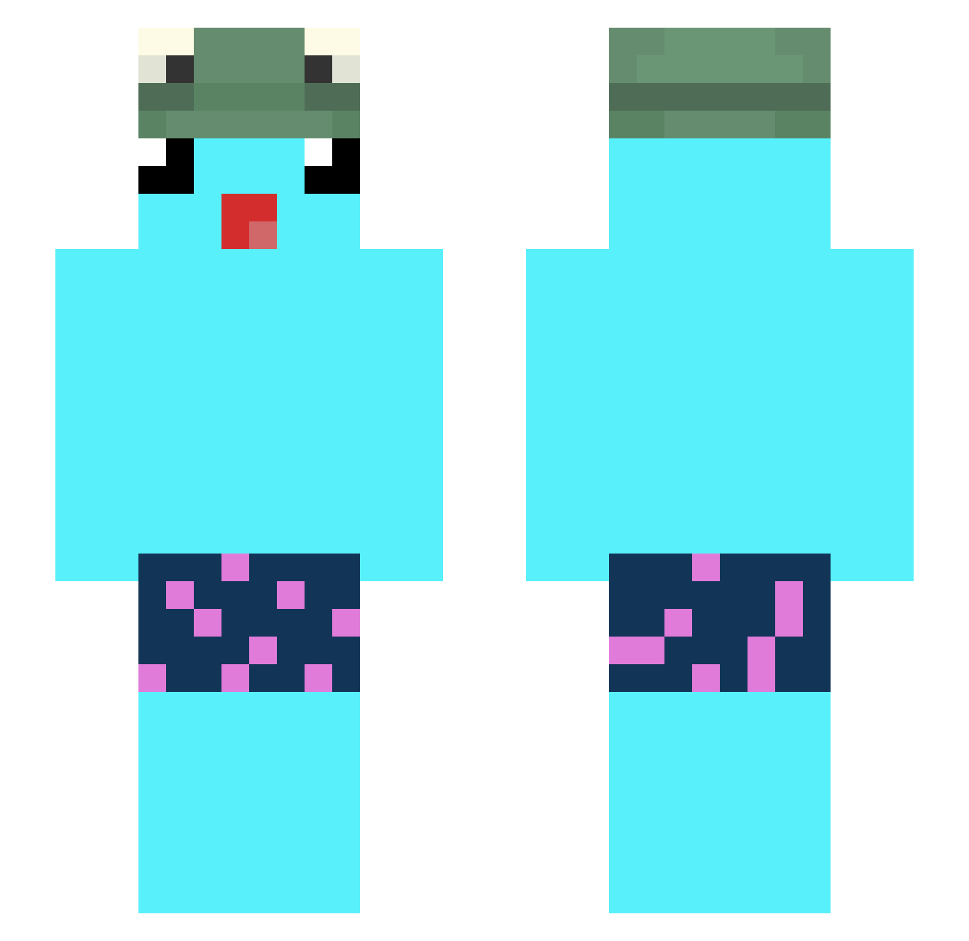 _Duff Minecraft skin, front and back view