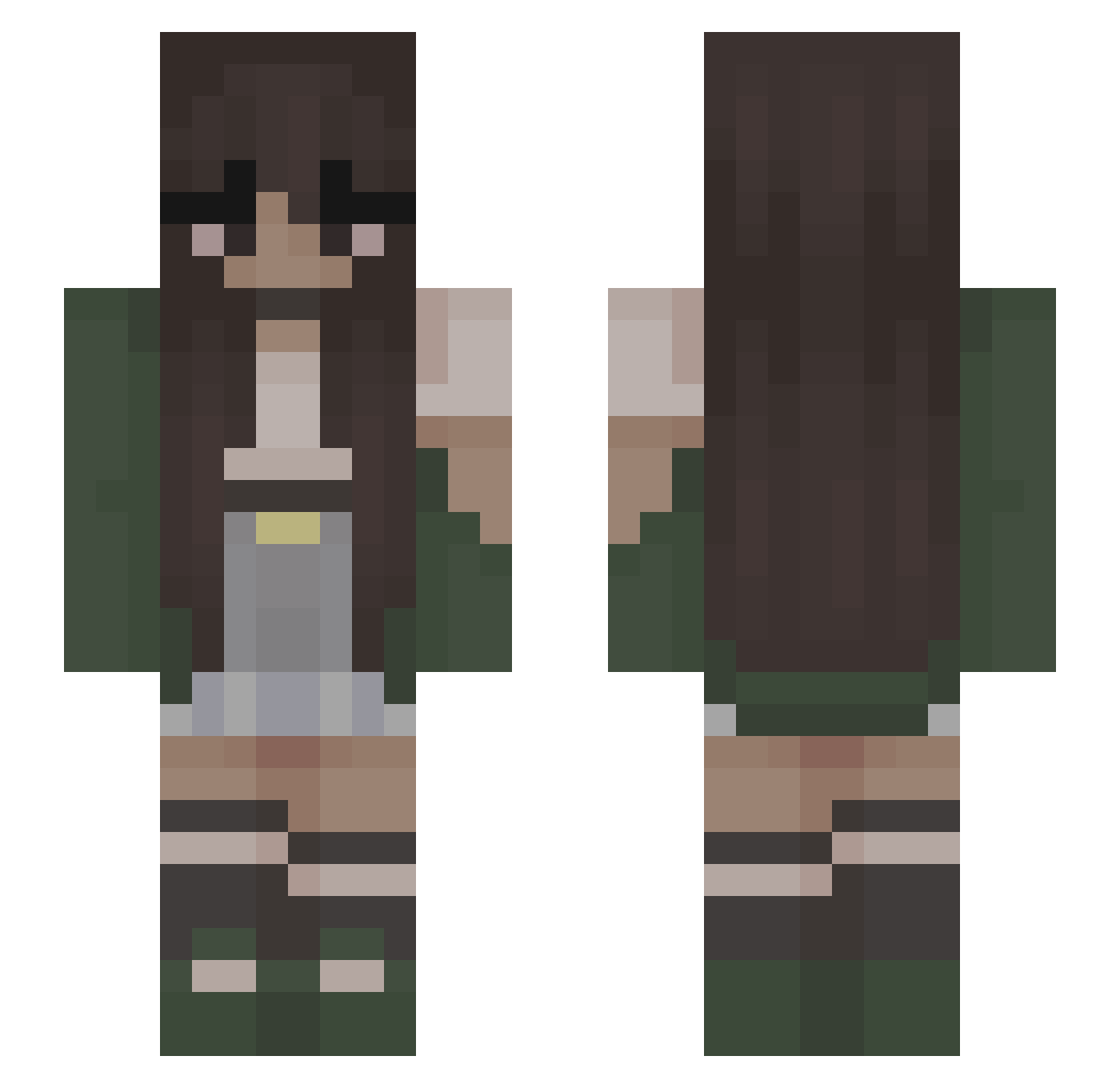 Alvera Minecraft skin, front and back view