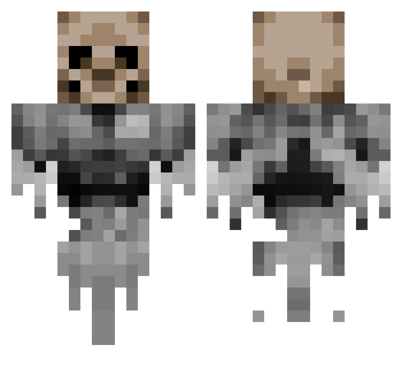 Putchen Minecraft skin, front and back view