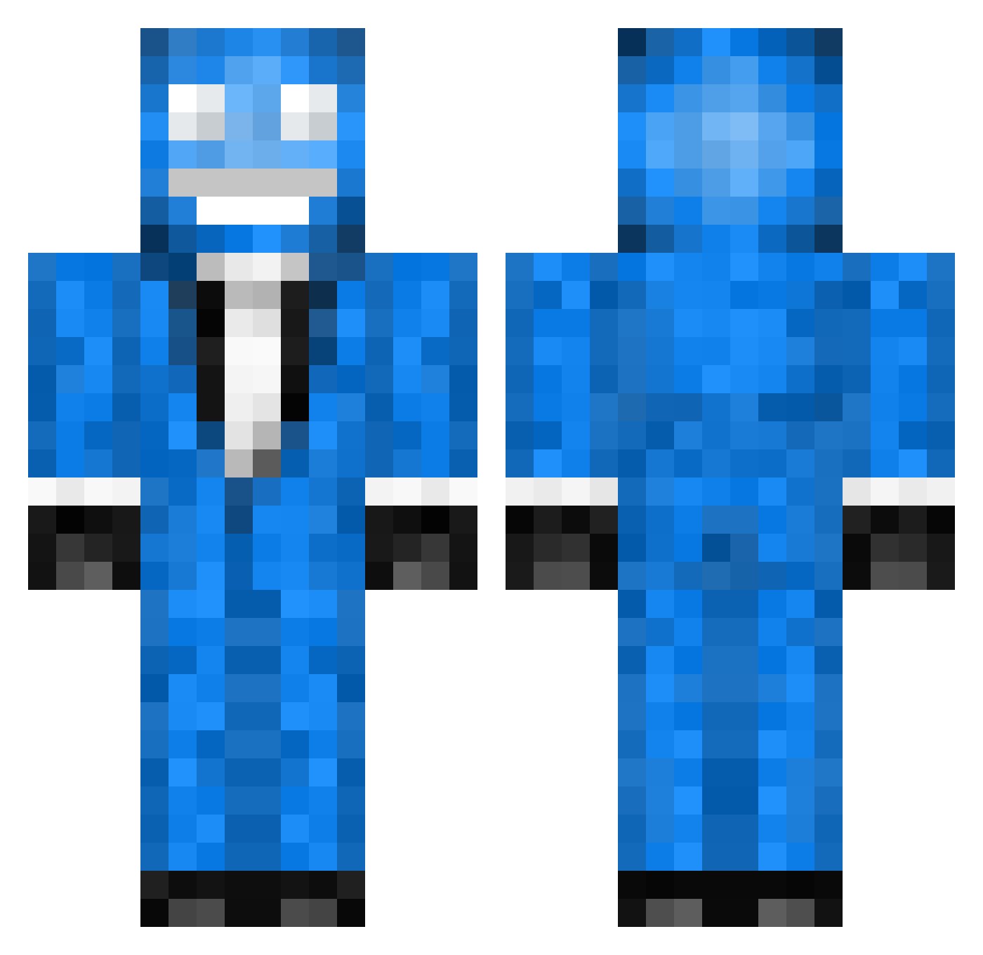 Wildish Minecraft skin, front and back view