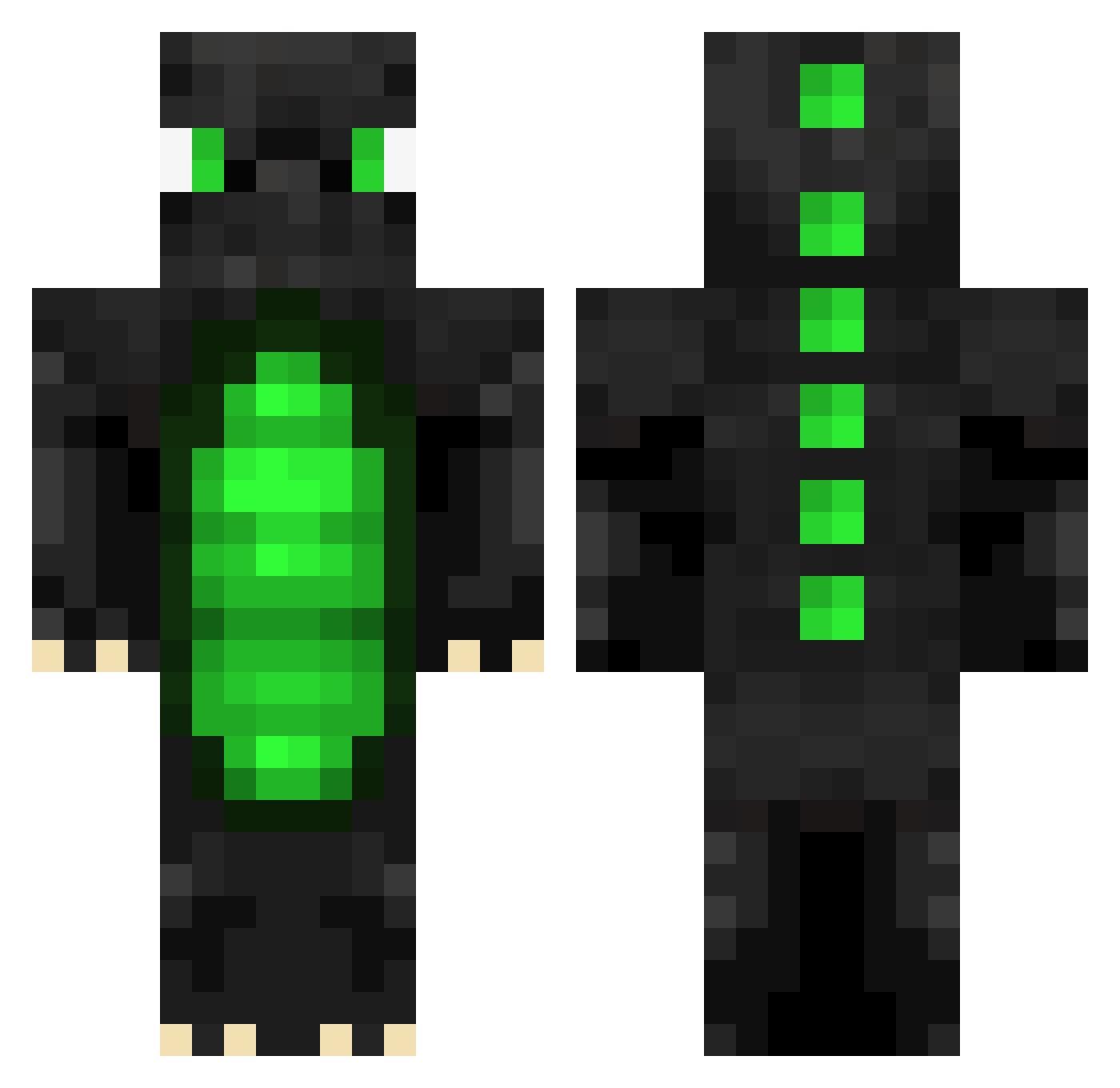 Tanklorien Minecraft skin, front and back view