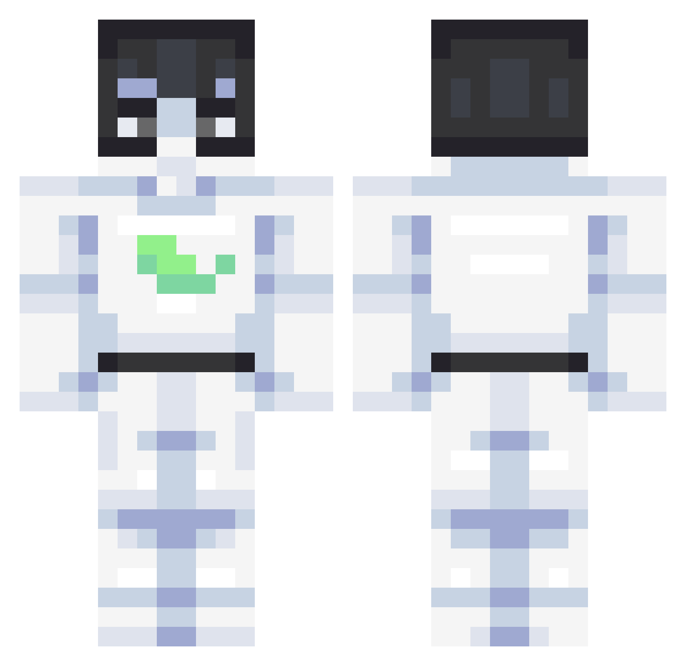 WiiLiveInSociety Minecraft skin, front and back view