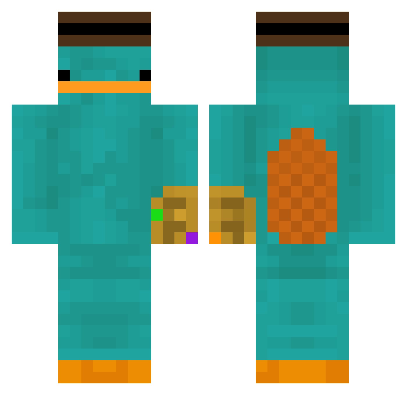 perubaZ Minecraft skin, front and back view