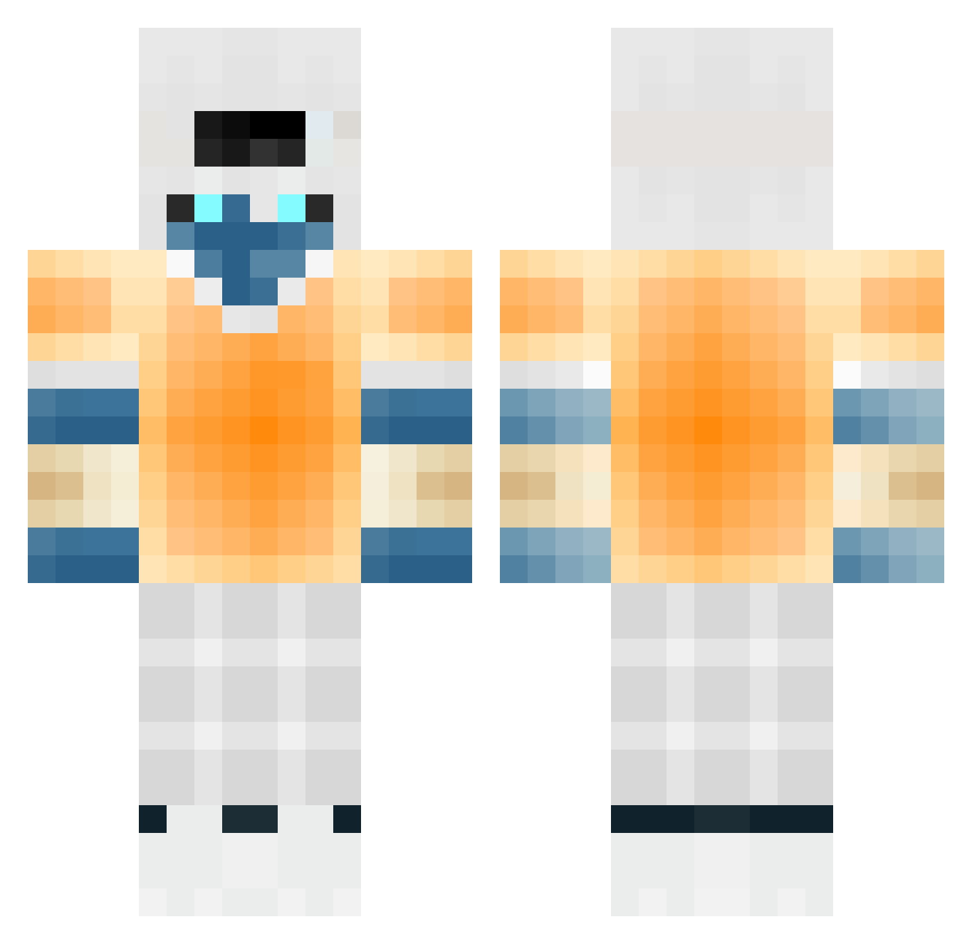 Debeul_TT Minecraft skin, front and back view