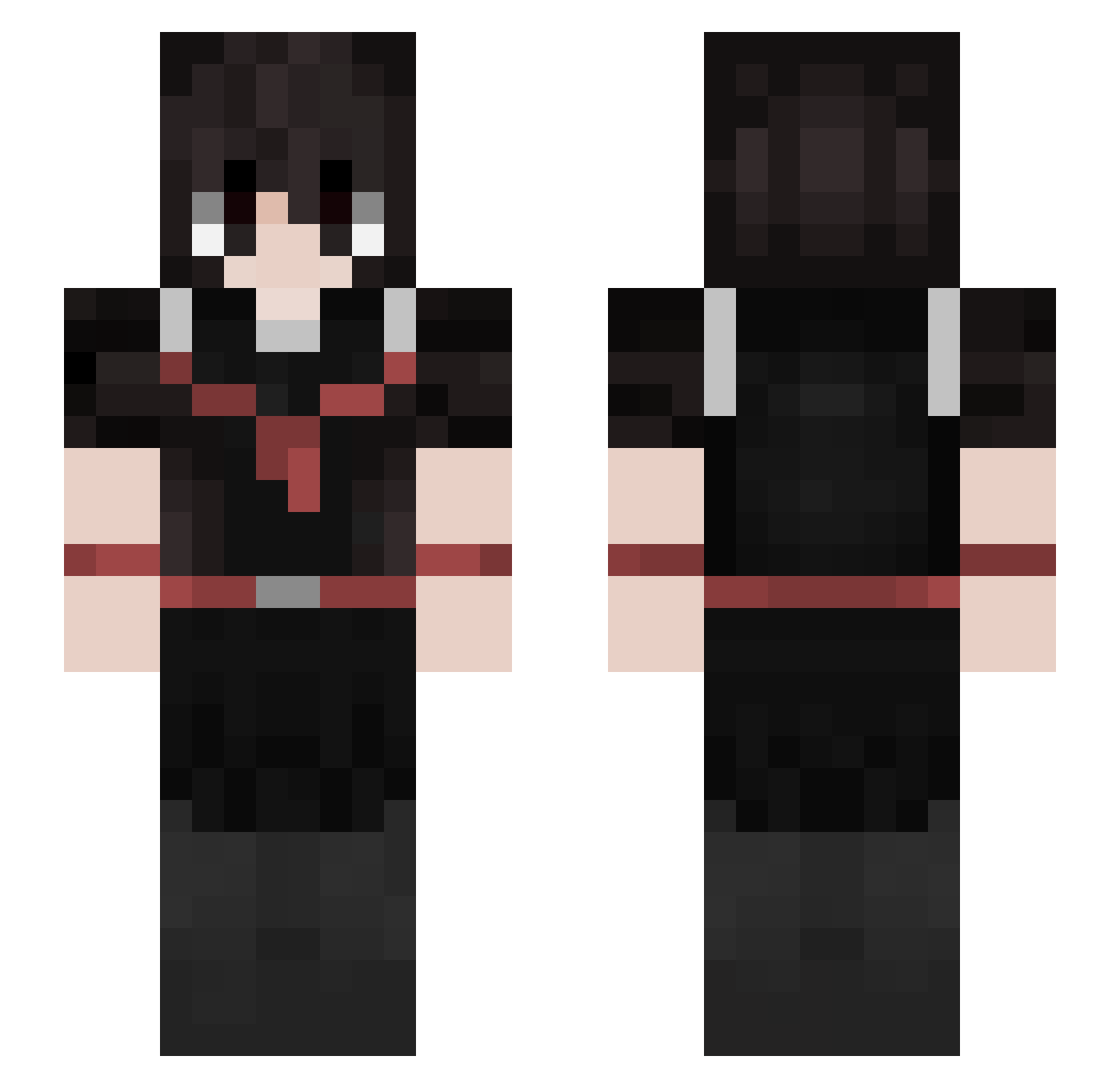 yekoro Minecraft skin, front and back view