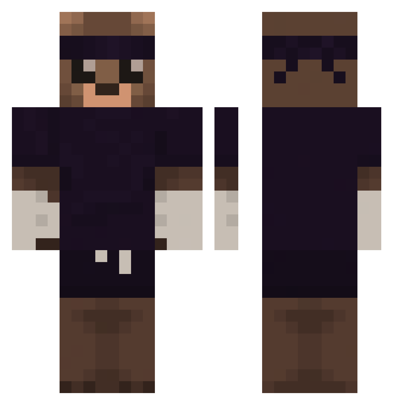 AraArachnid Minecraft skin, front and back view