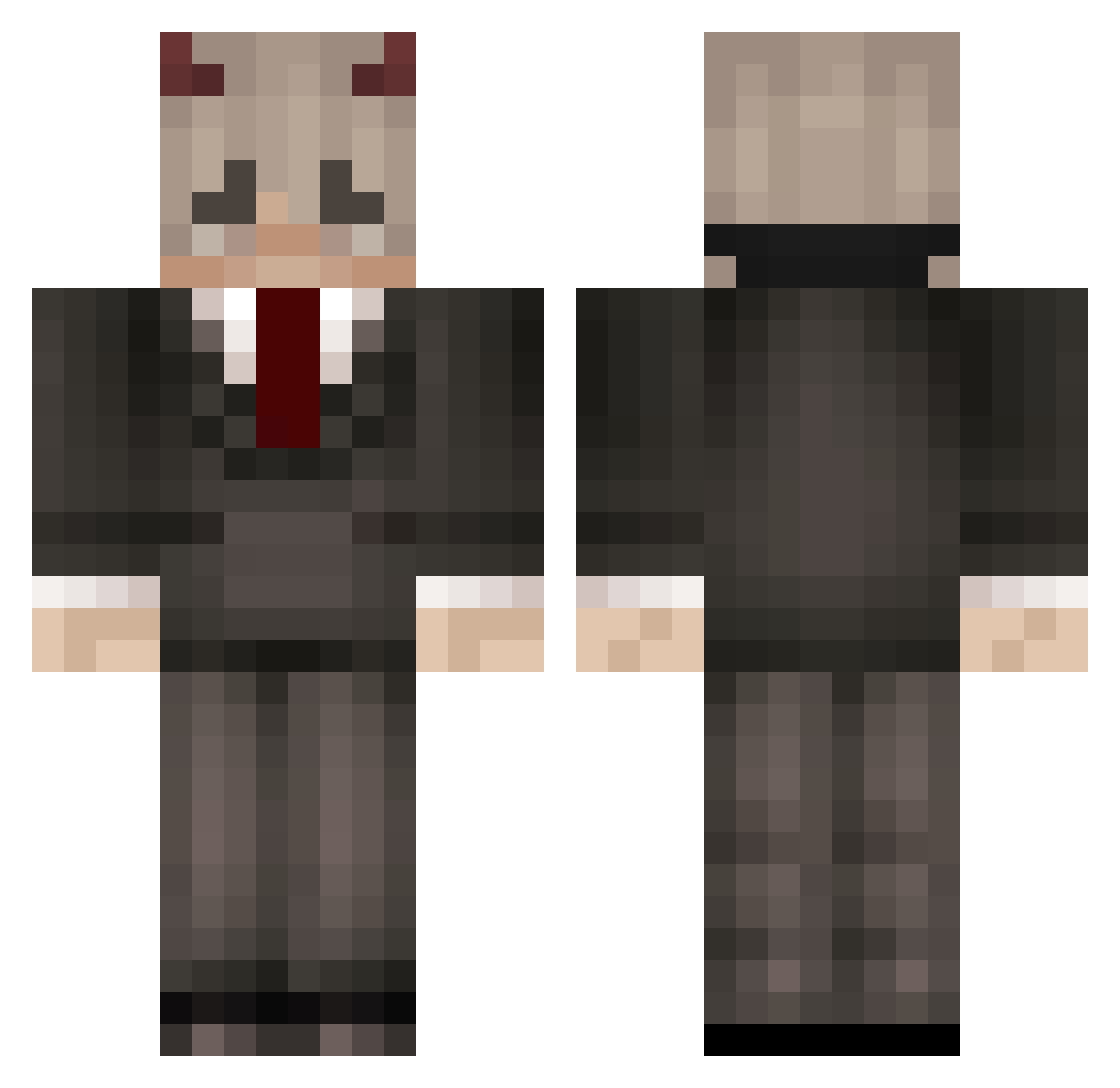 TeSeS Minecraft skin, front and back view