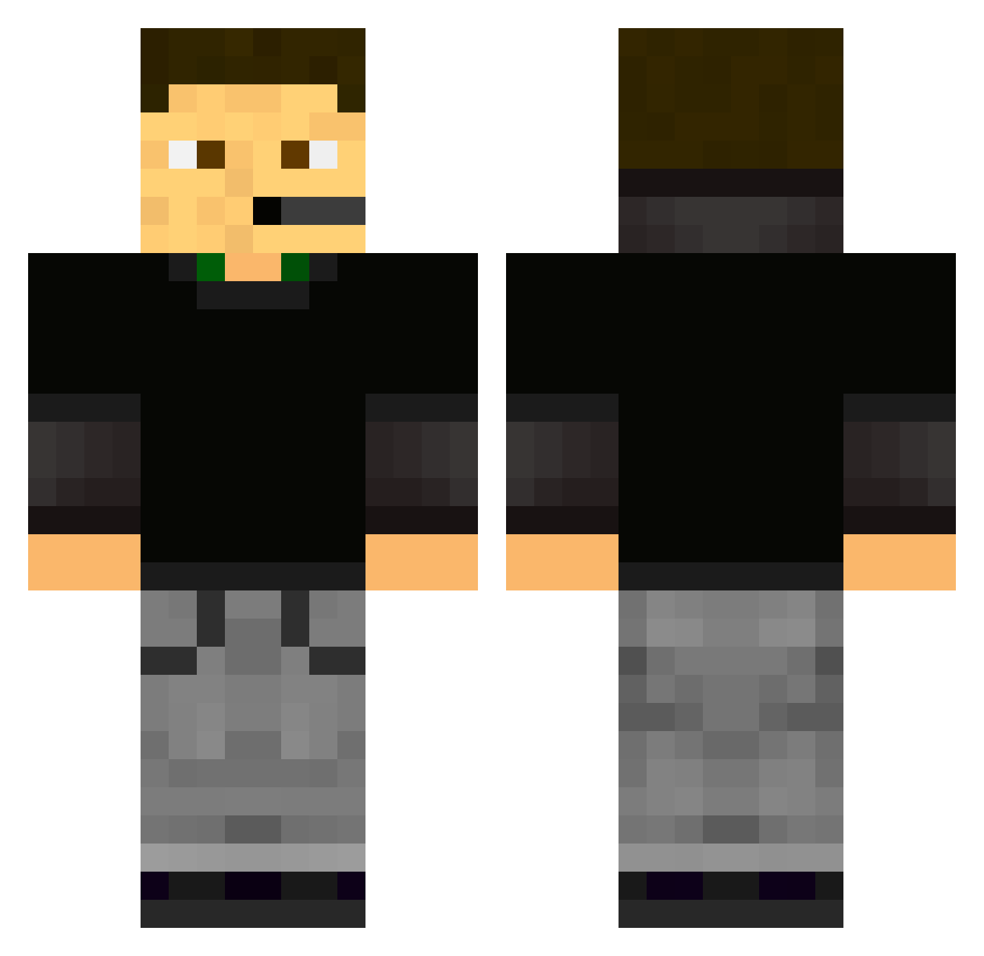 DirtyMed Minecraft skin, front and back view