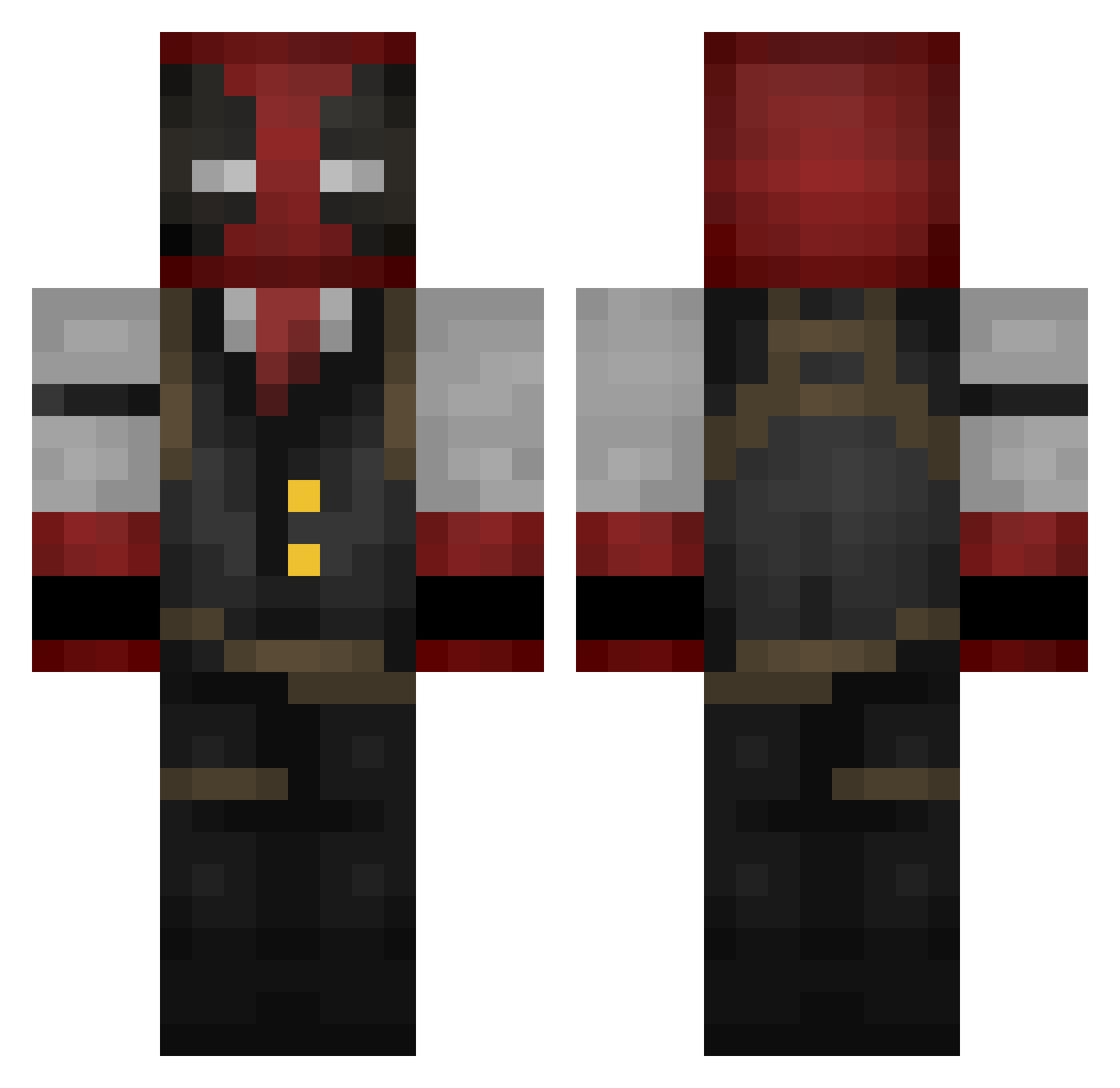 Craazy91 Minecraft skin, front and back view