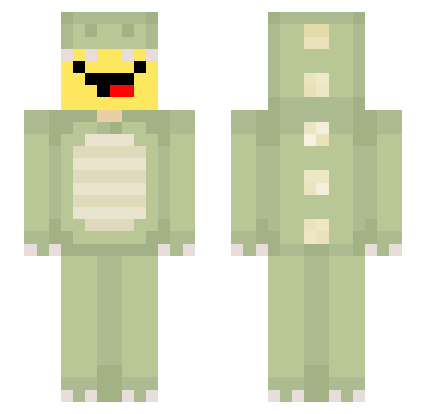 panda1771 Minecraft skin, front and back view