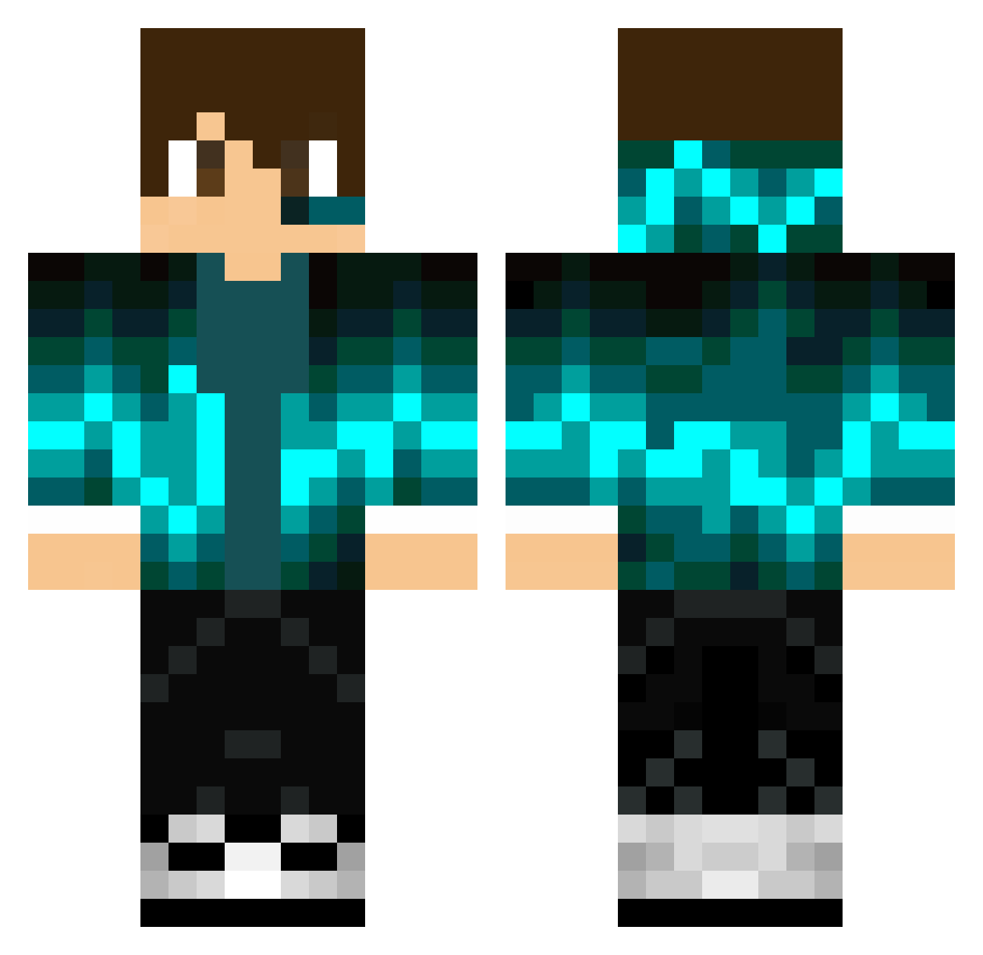 Biidet Minecraft skin, front and back view