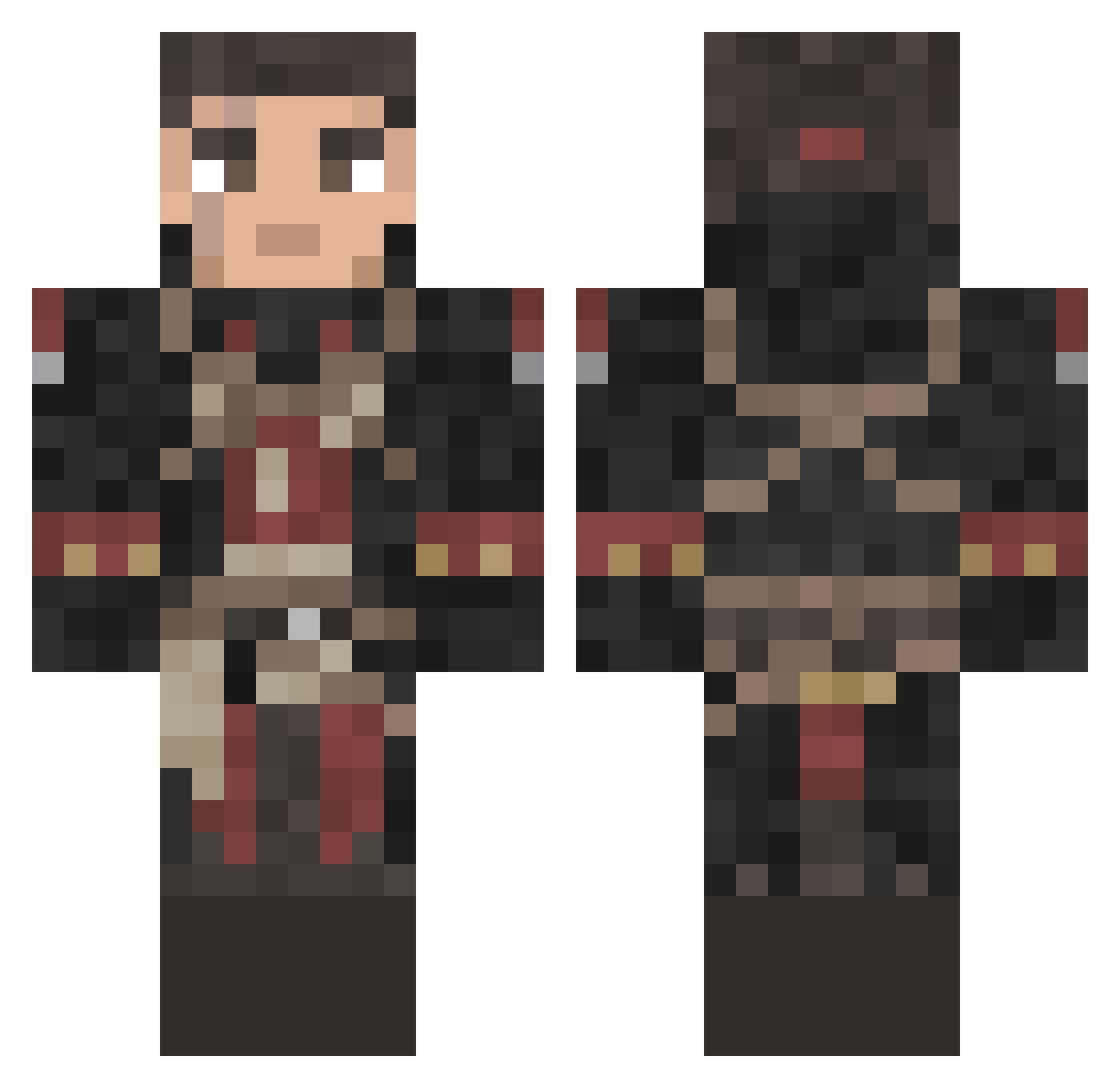 ChiBusHnyap Minecraft skin, front and back view