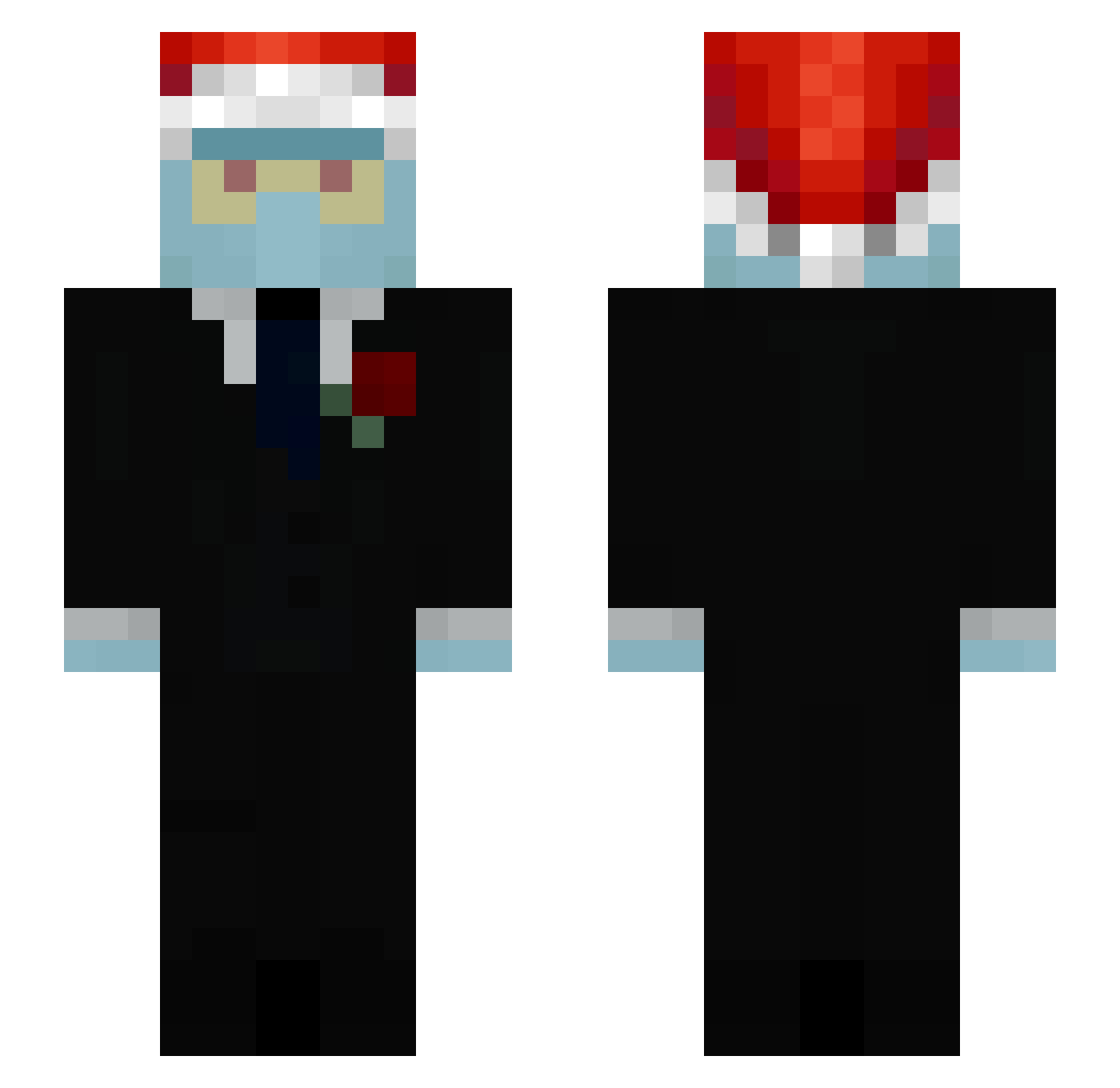 496ms Minecraft skin, front and back view