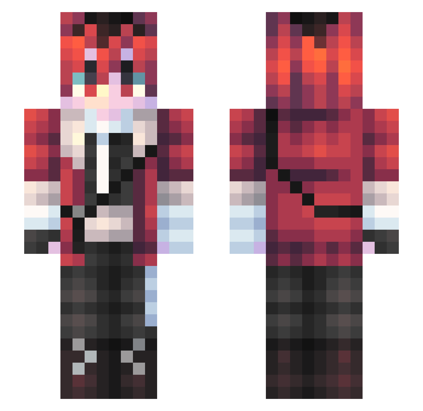 inukiya Minecraft skin, front and back view