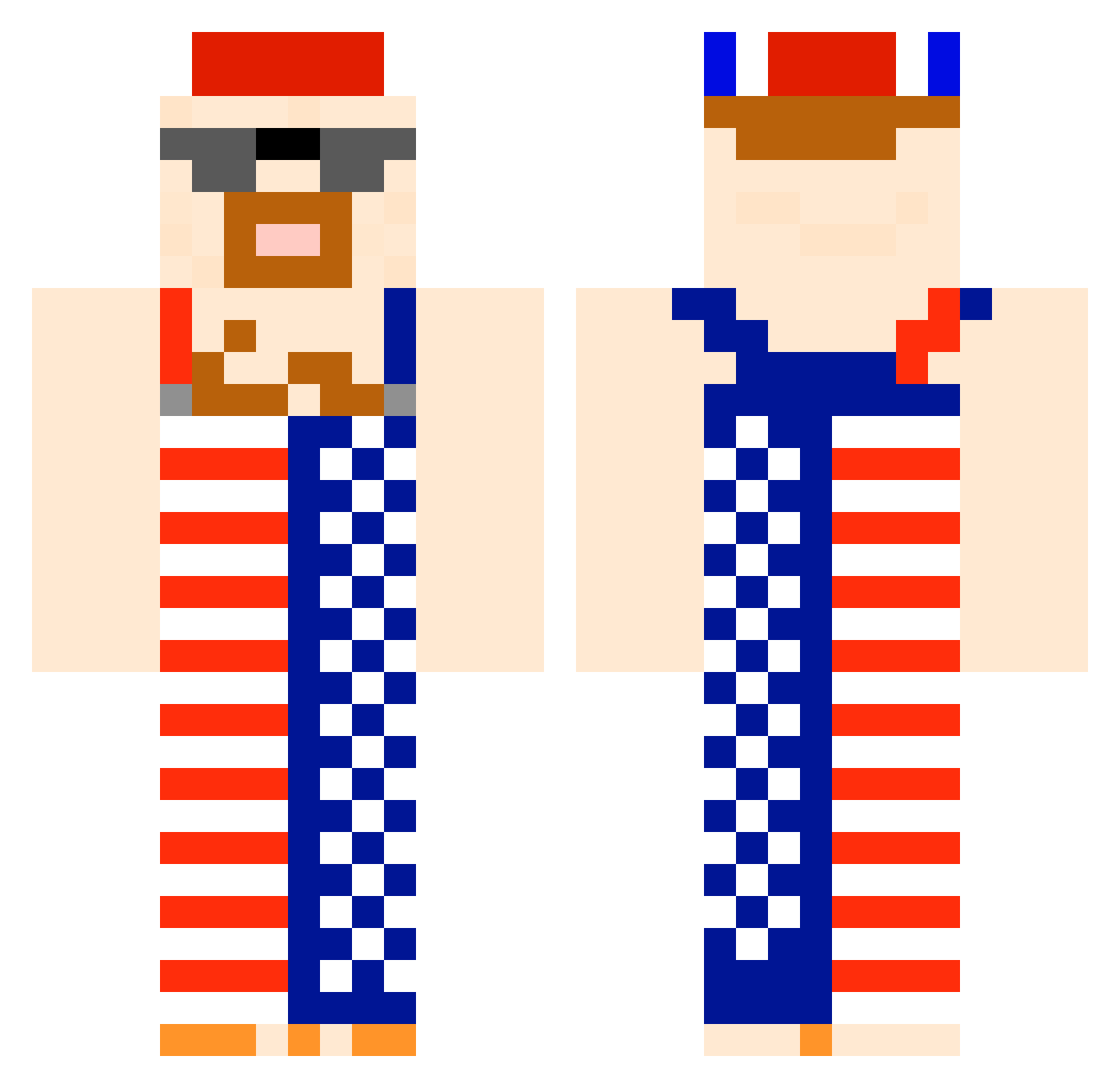 videoboy431 Minecraft skin, front and back view