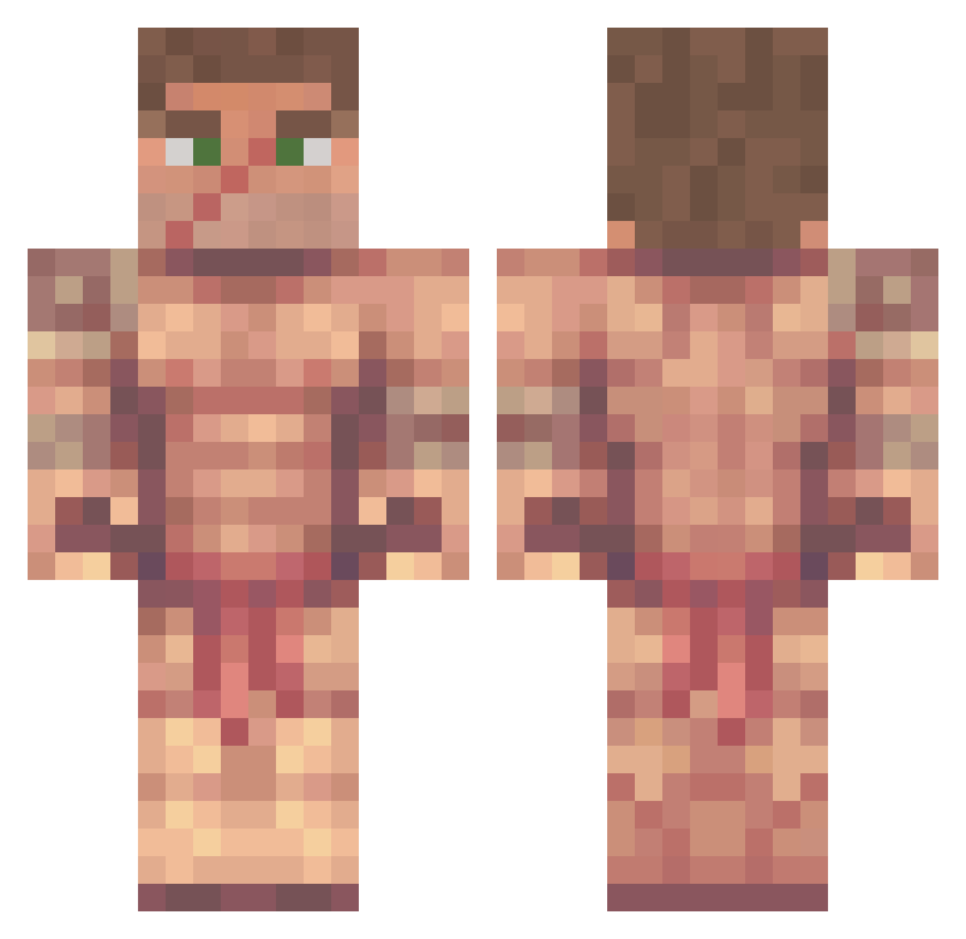 Terrilleus Minecraft skin, front and back view