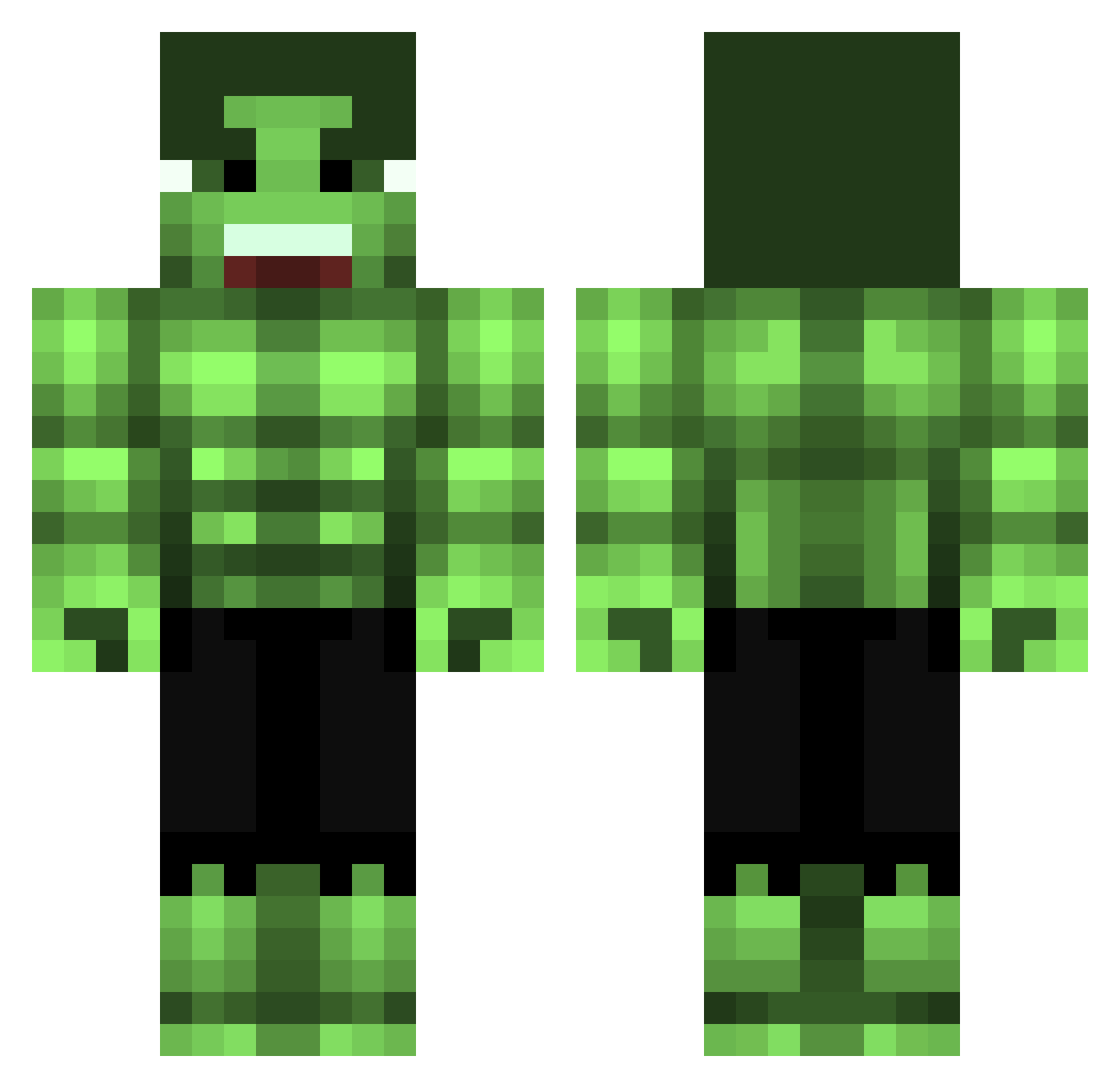 thugmonkey11 Minecraft skin, front and back view