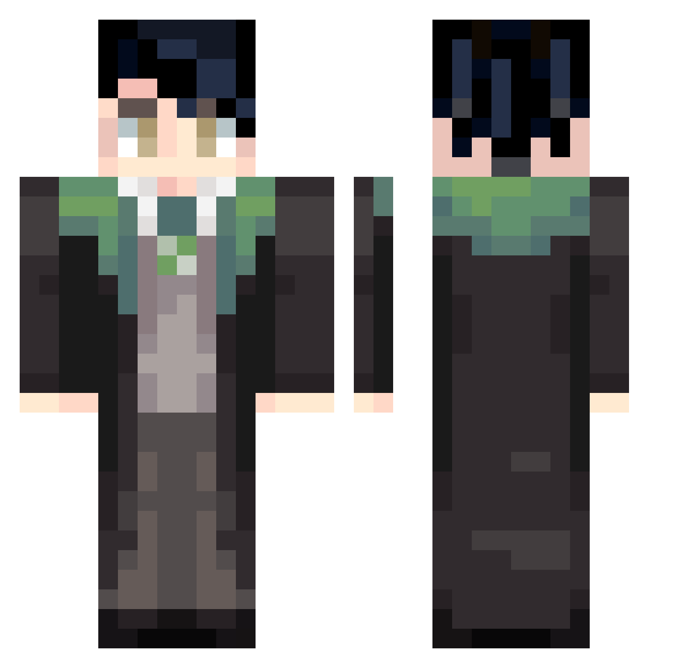 HueyNsGF Minecraft skin, front and back view