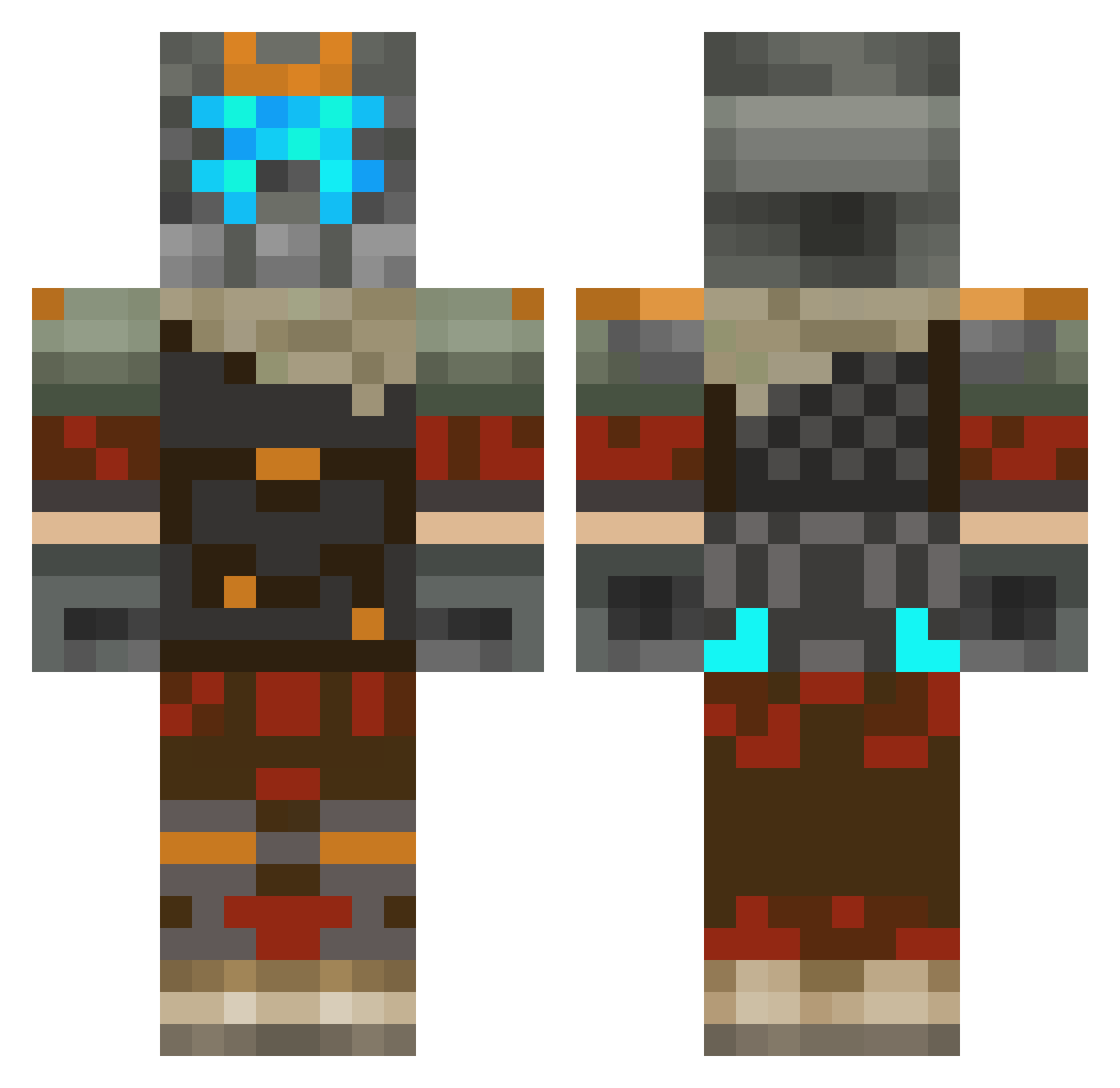 GRAVITYone1 Minecraft skin, front and back view