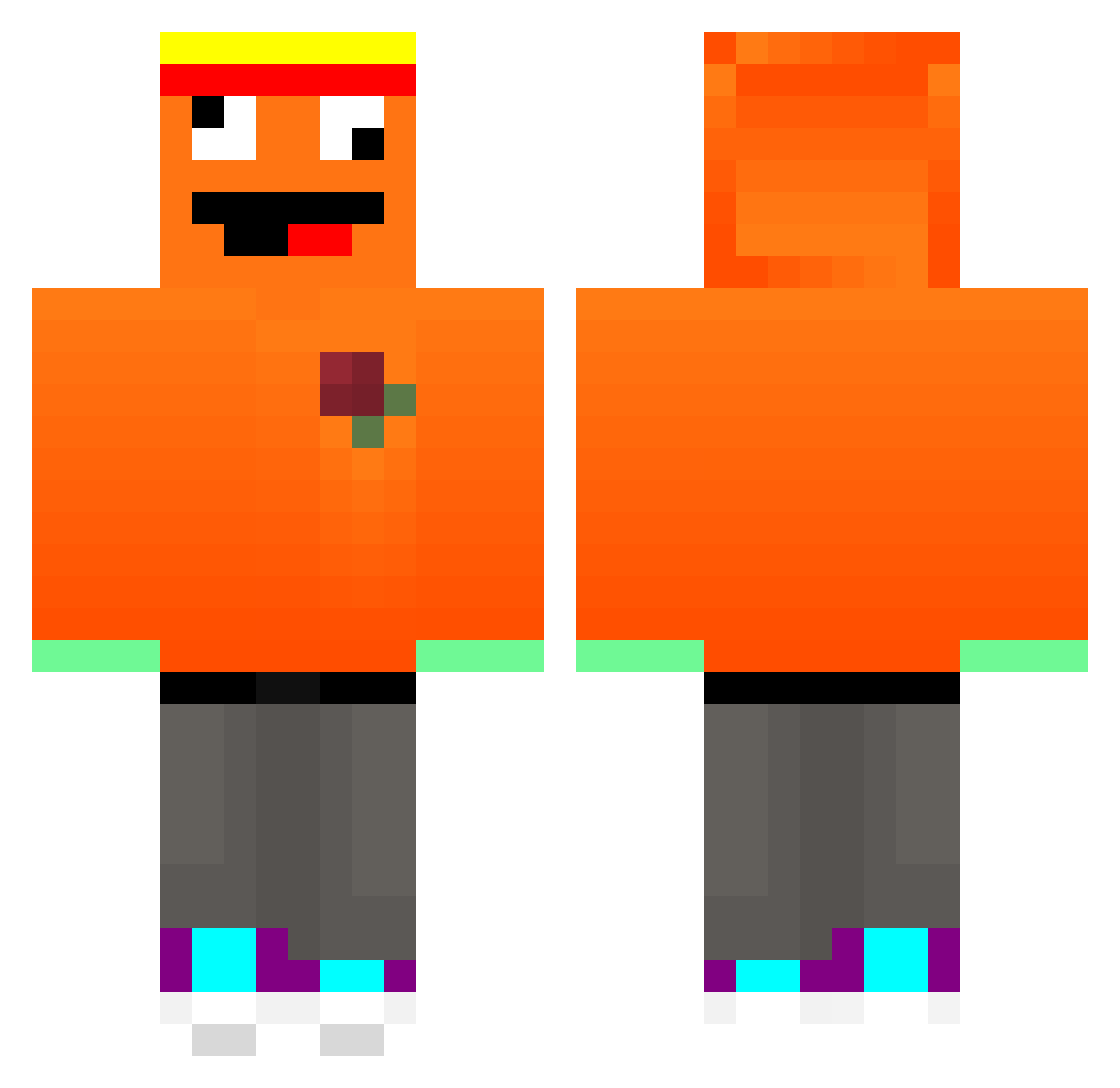 DezzylPL Minecraft skin, front and back view