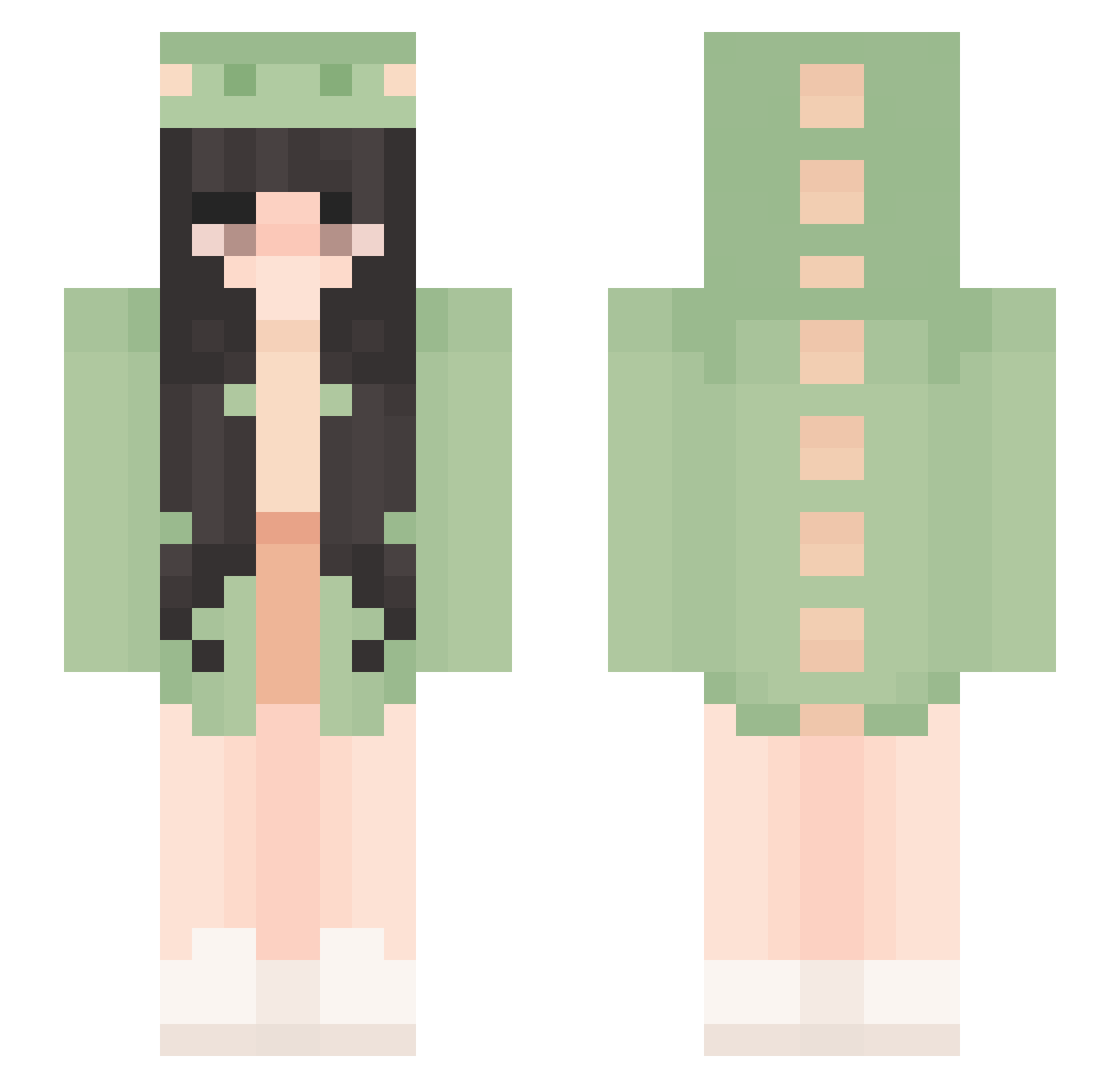 evilbby Minecraft skin, front and back view