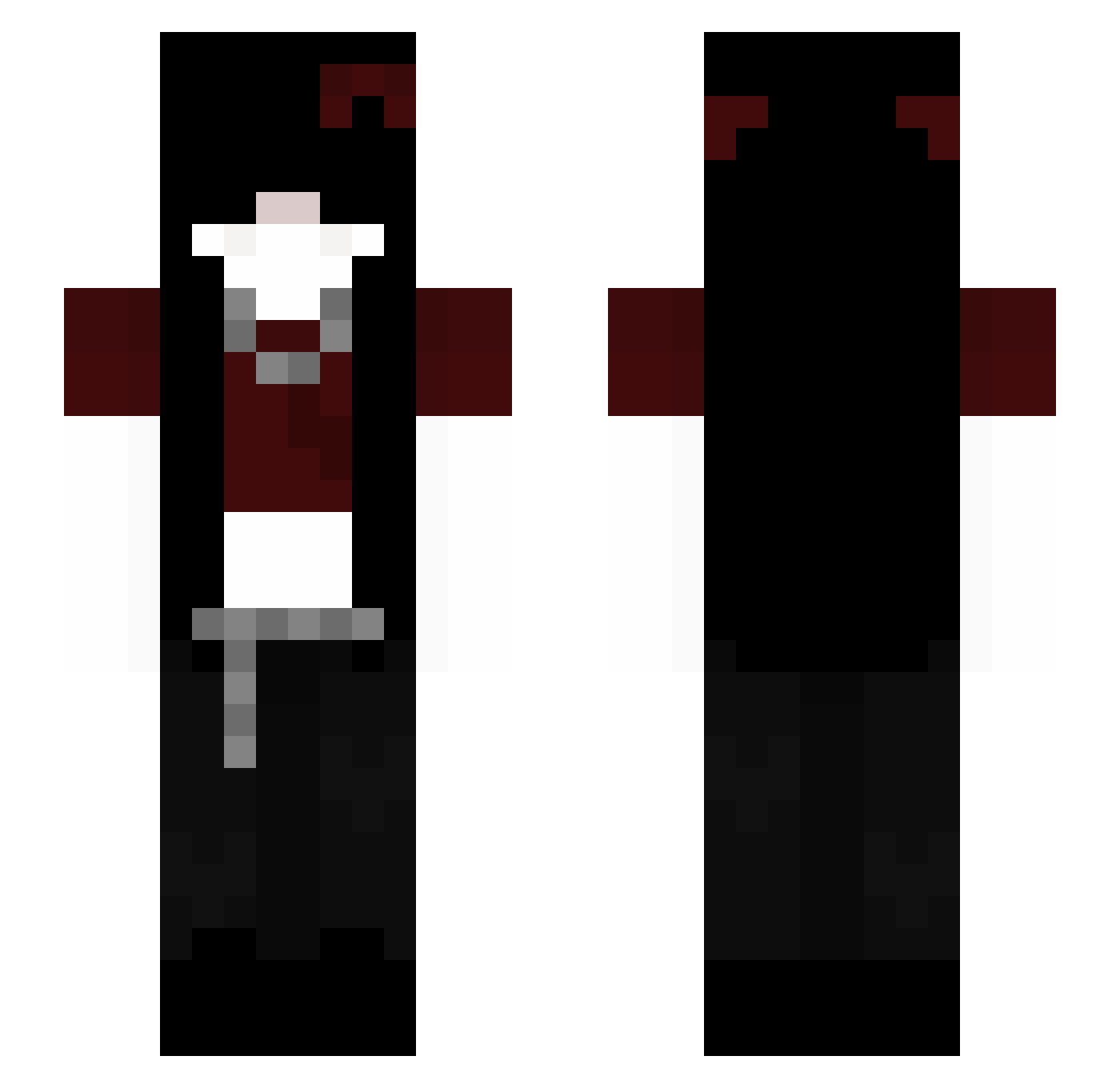 QuietlyWaiting Minecraft skin, front and back view