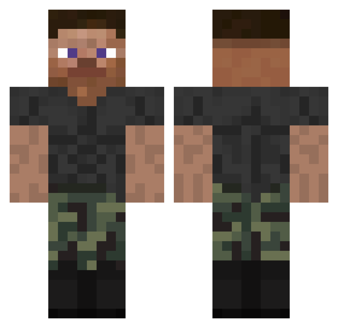 NebelLakai Minecraft skin, front and back view