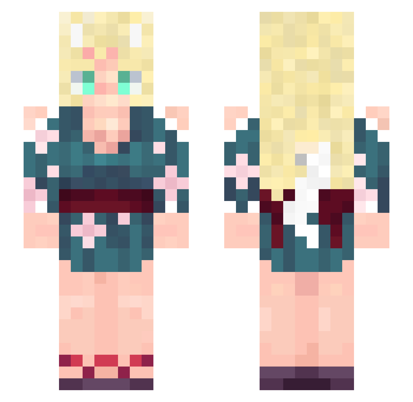 Melraki Minecraft skin, front and back view