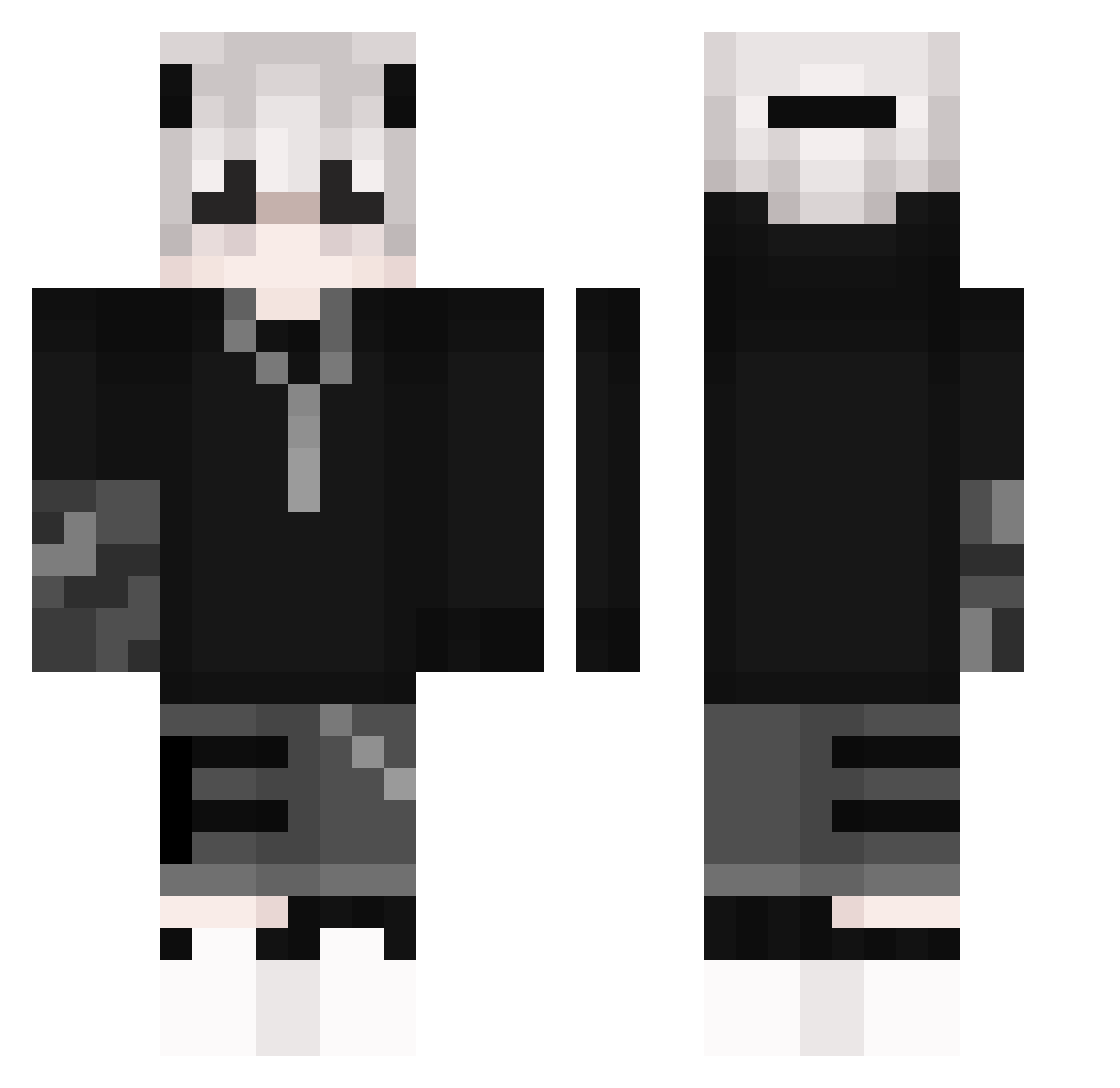 GreenTeaSu Minecraft skin, front and back view