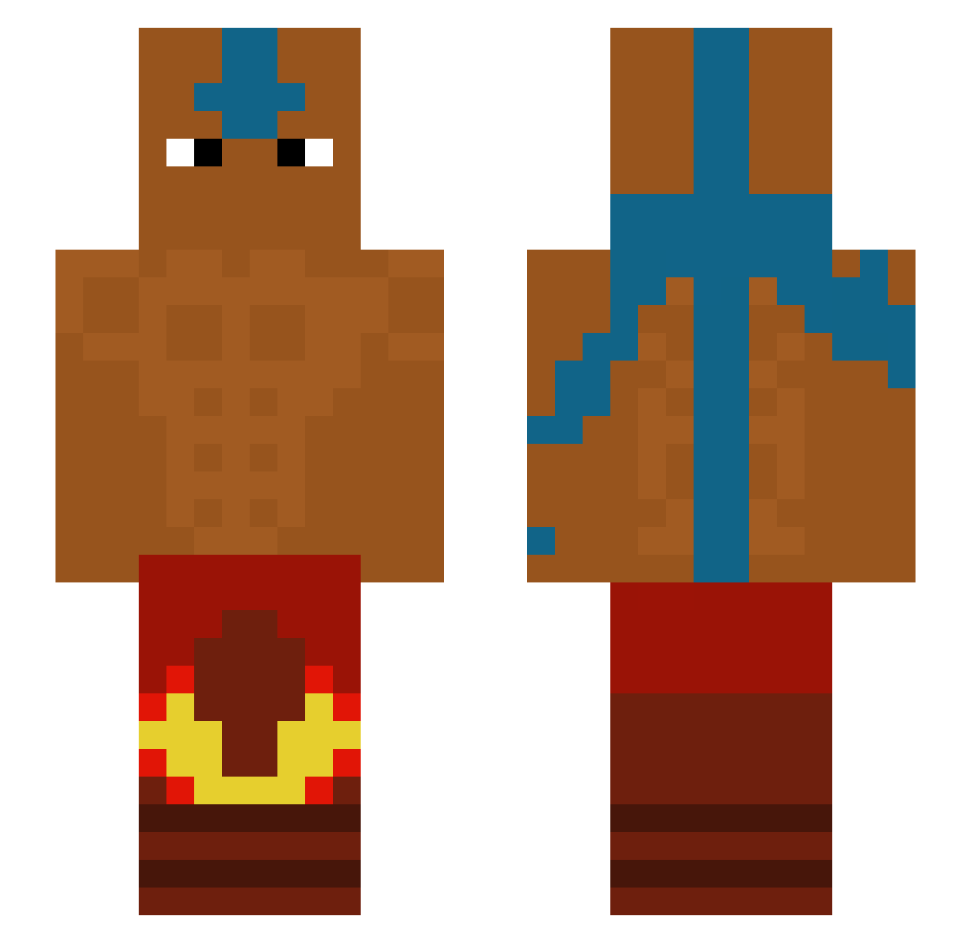 Elaniep Minecraft skin, front and back view