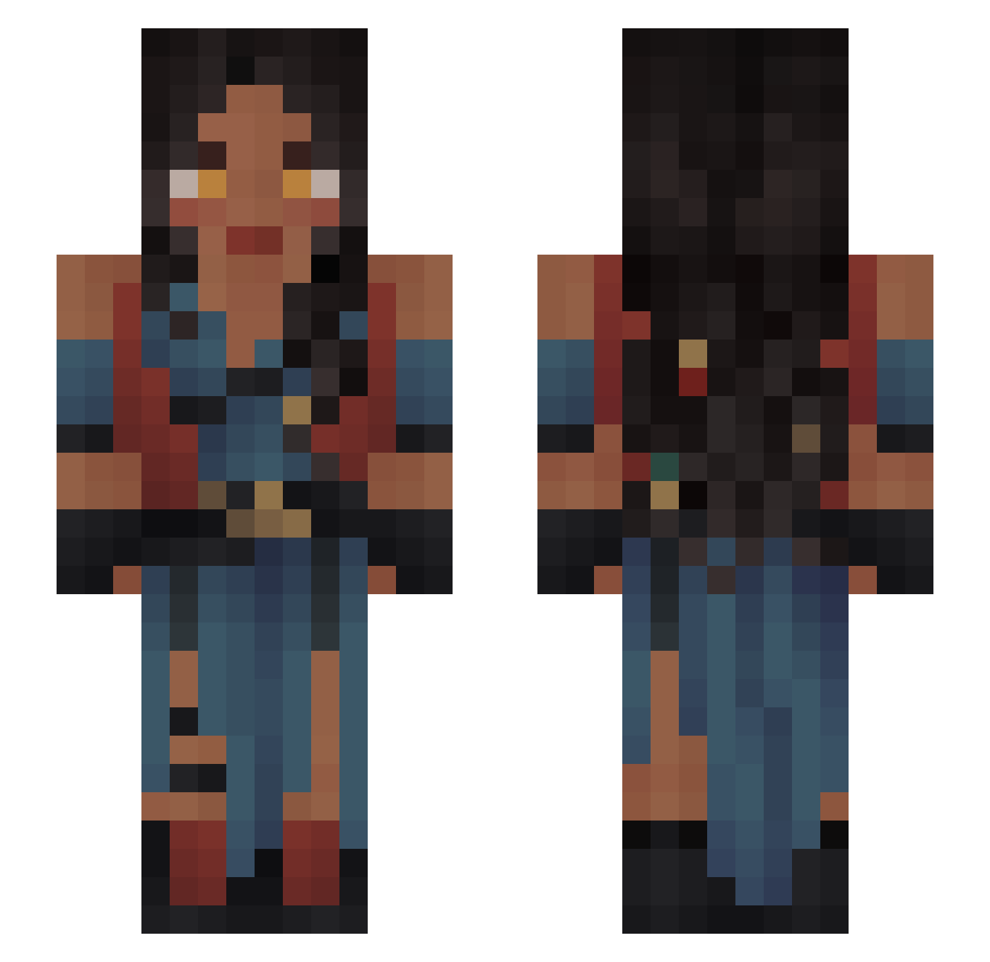 yunglady Minecraft skin, front and back view