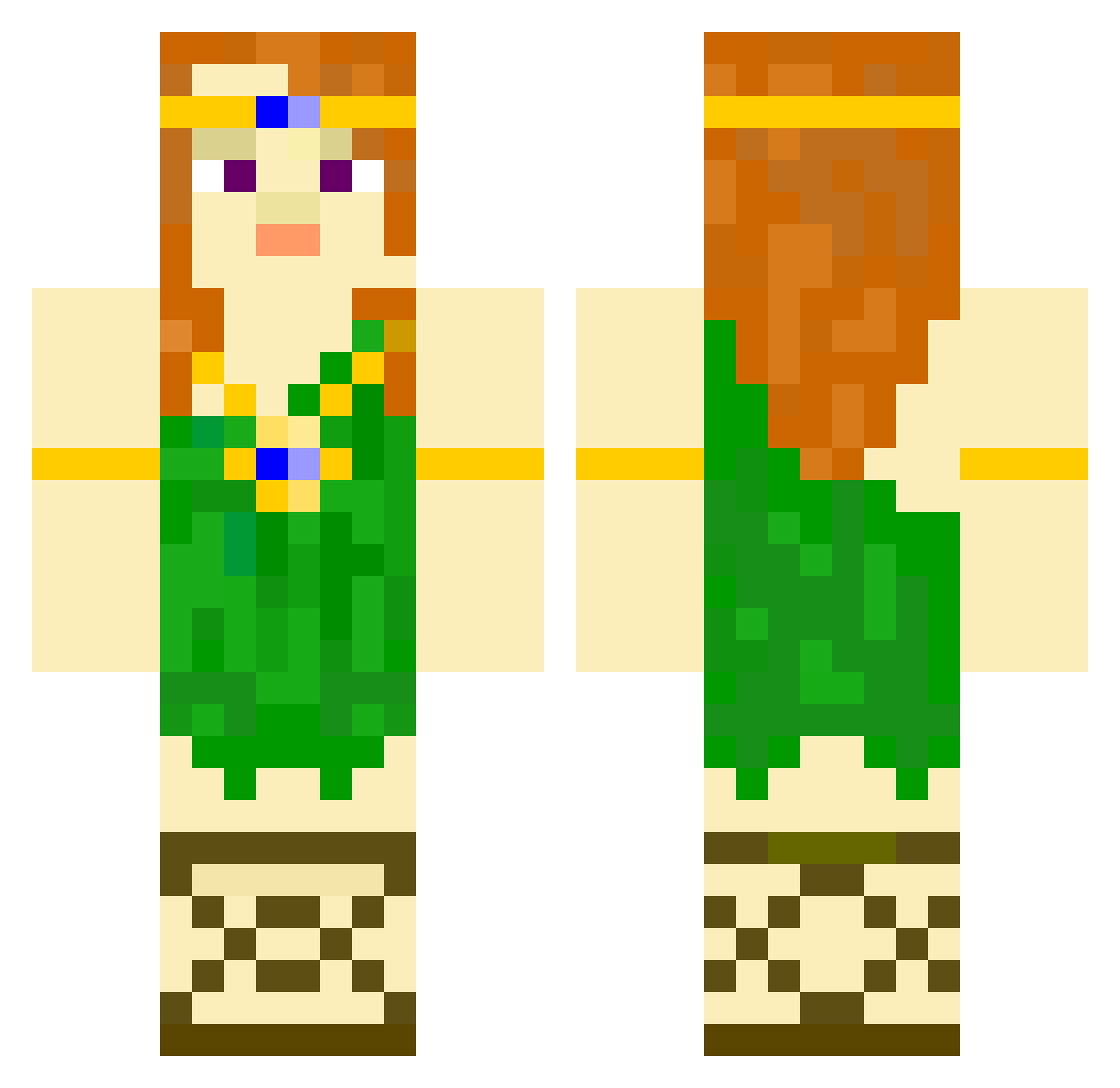 hyacinth Minecraft skin, front and back view