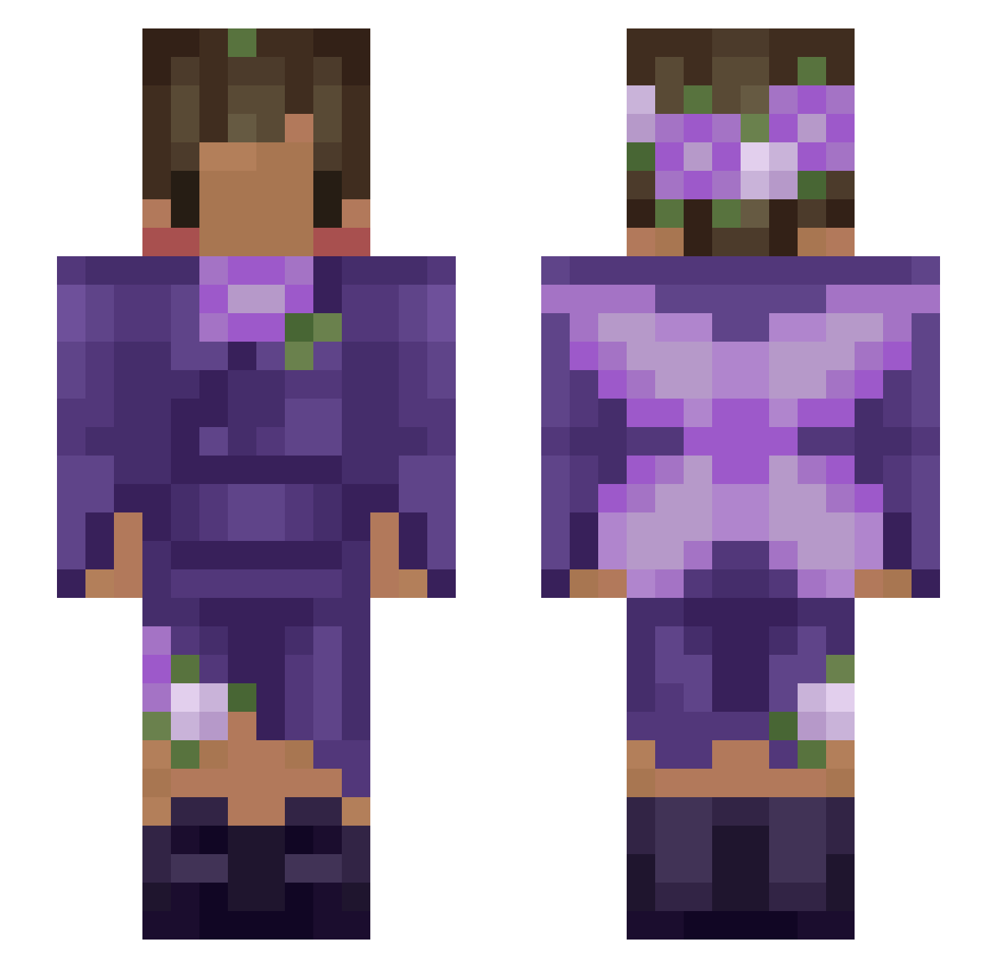 marbledeficient Minecraft skin, front and back view