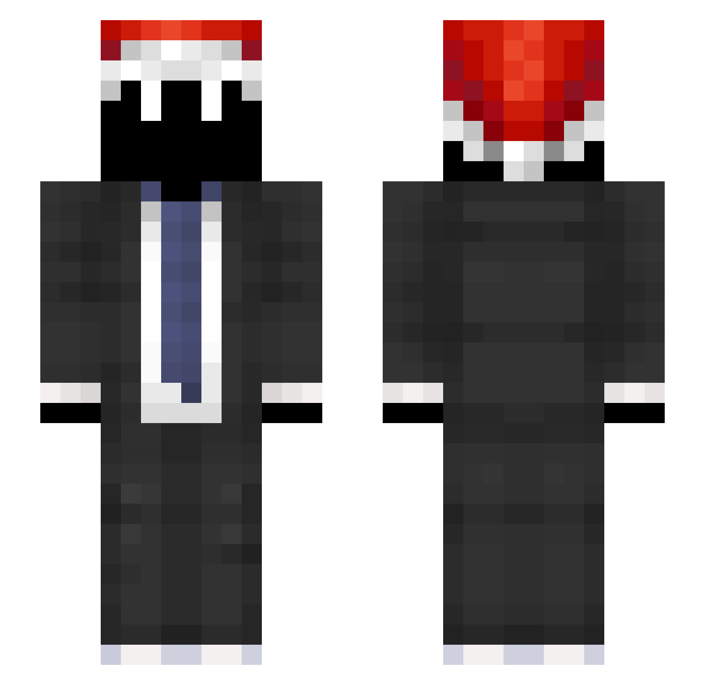 Squallity Minecraft skin, front and back view